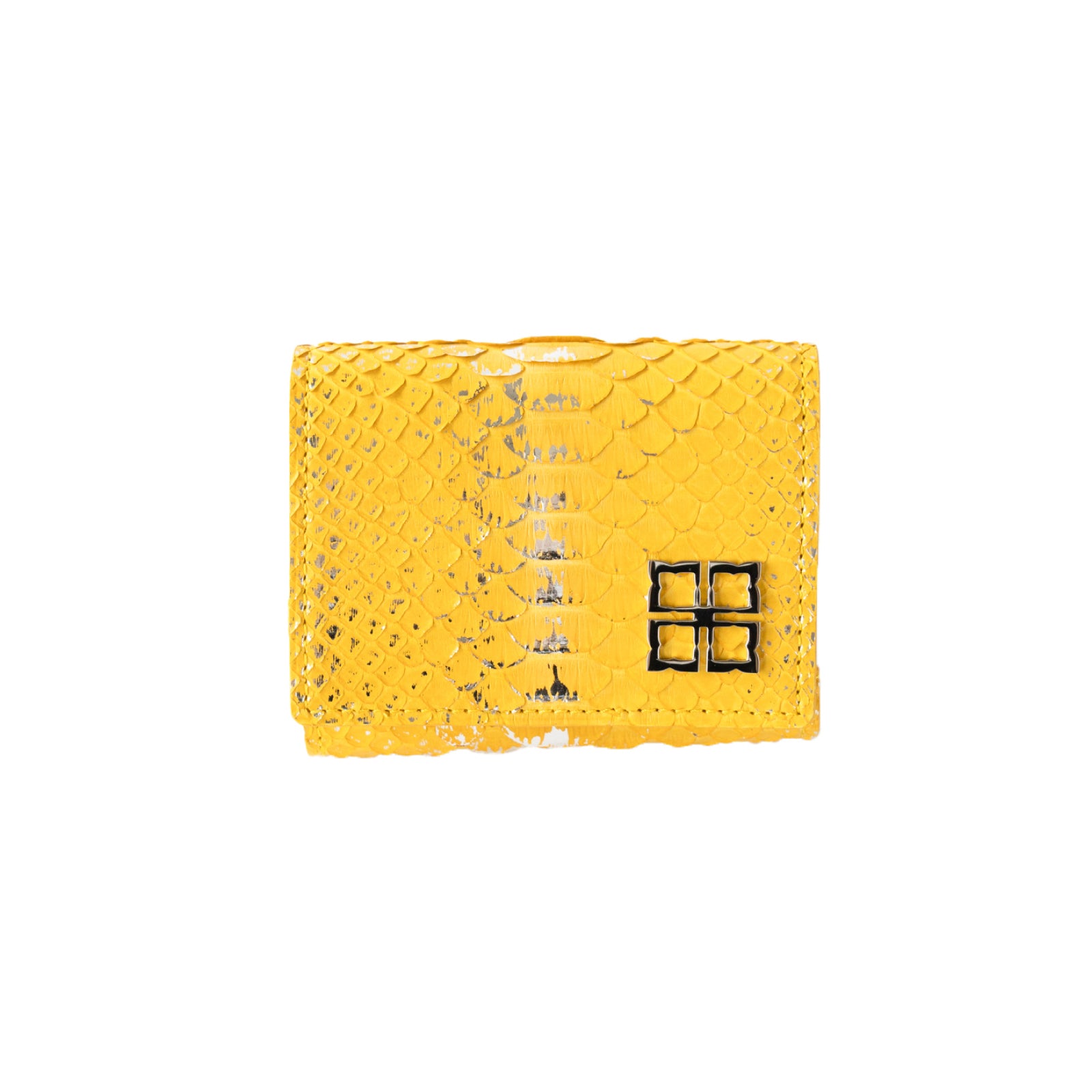 [Made to order 9/13 (Fri) - 9/23 (Mon)] Handy Wallet Opera Lily Foil Python / Silver Yellow