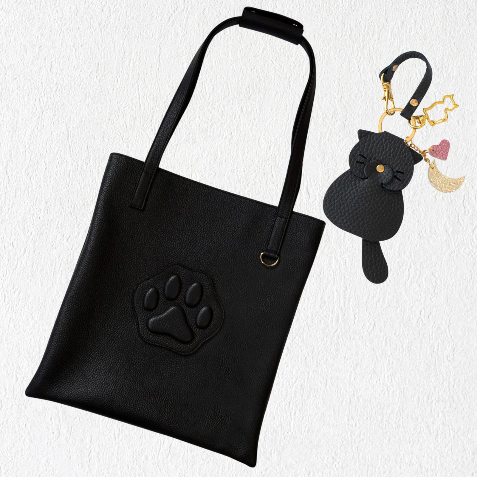 【8/14(金)22:00〜8/17(月)】【黒猫感謝の日】A4トートバッグ・PAW(パウ) 　ルナころにゃんチャームSET /  ブラック