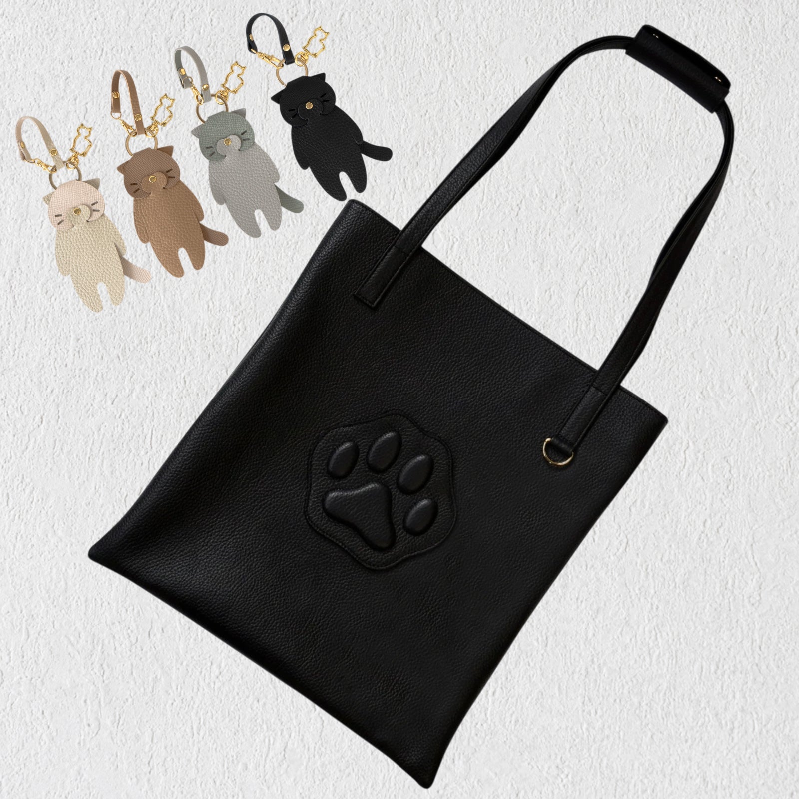 A4 Tote Bag PAW Cuir Mache / Black