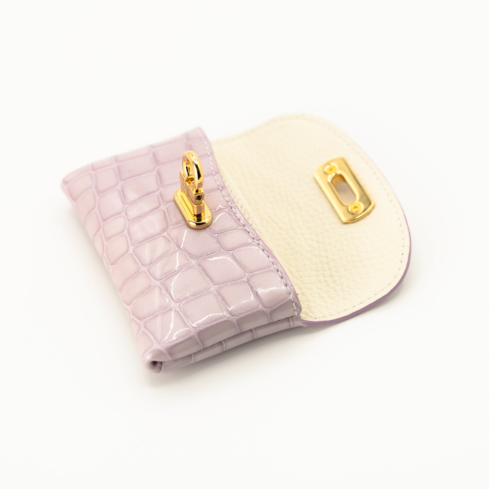 Leather flap mini wallet / Cromel