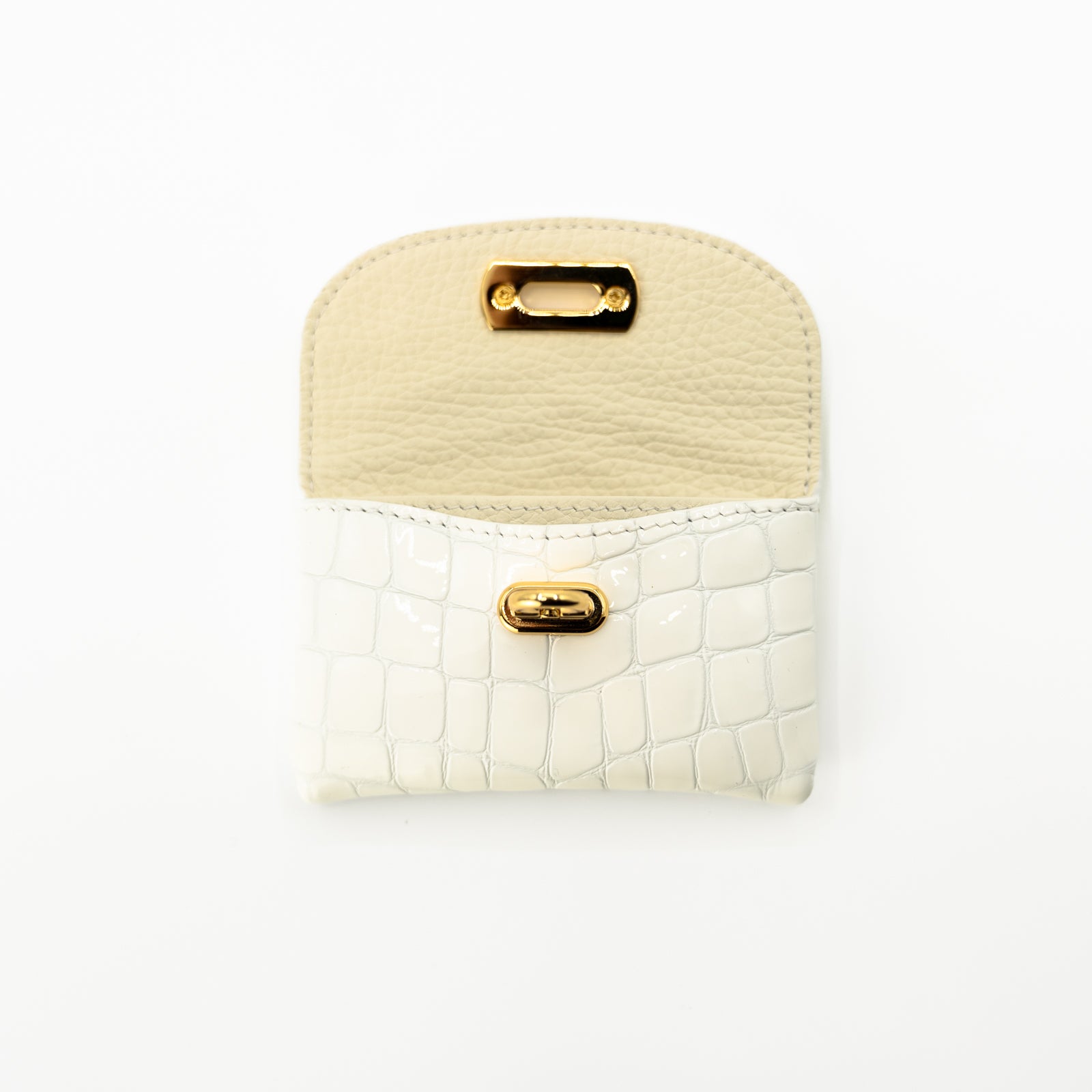 Flap Wallet Fleur Mini Chromer Leather / Pure White
