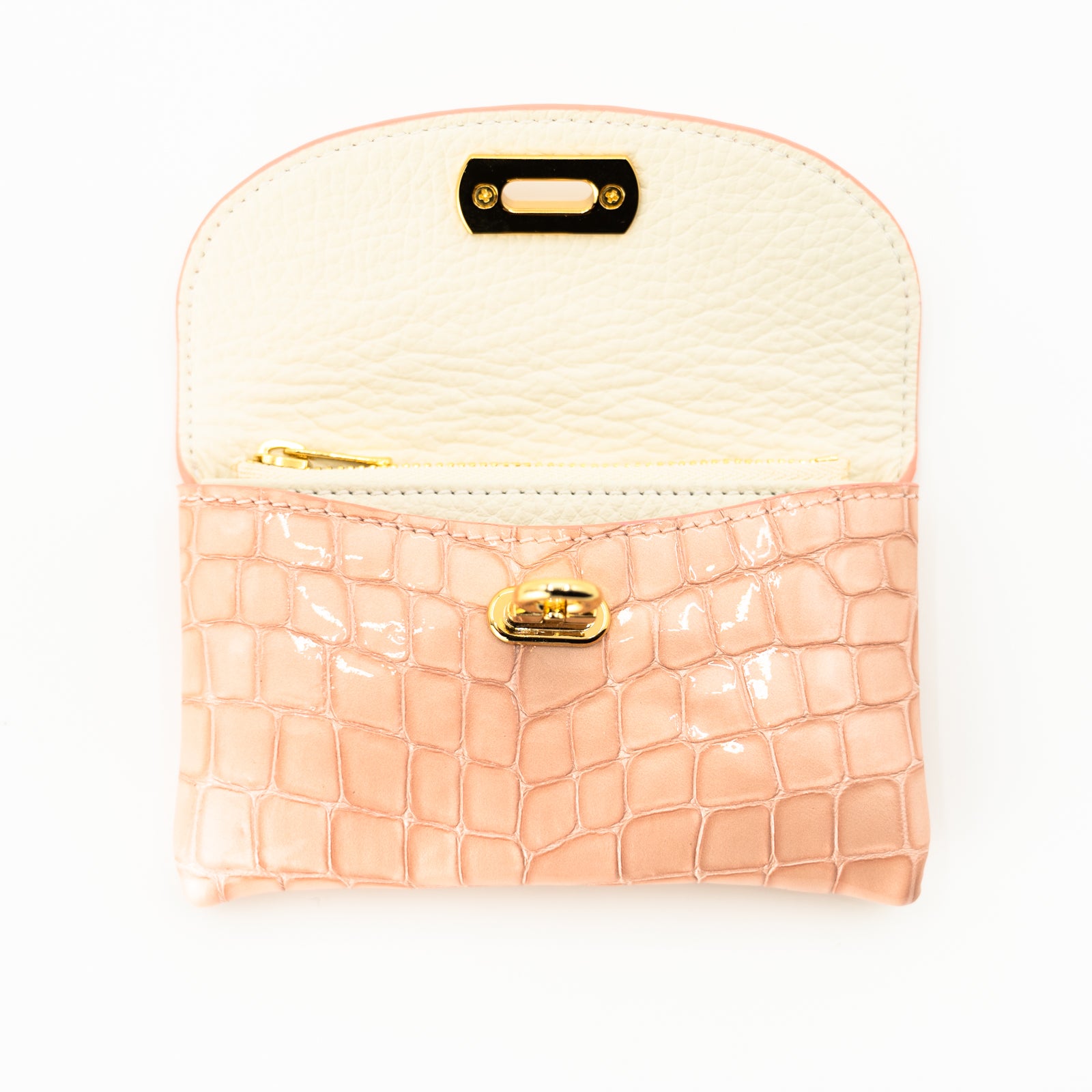 Flap Wallet Fleur Medium in Chromer Leather / Peach Jelly