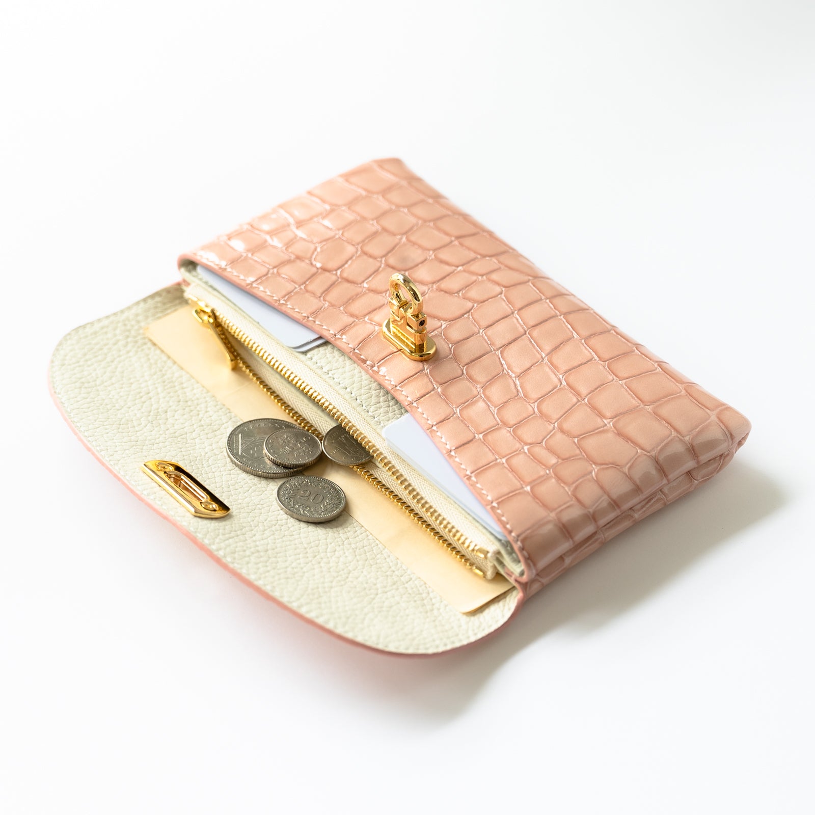 Flap Wallet Fleur Long Chromer Leather / Peach Jelly