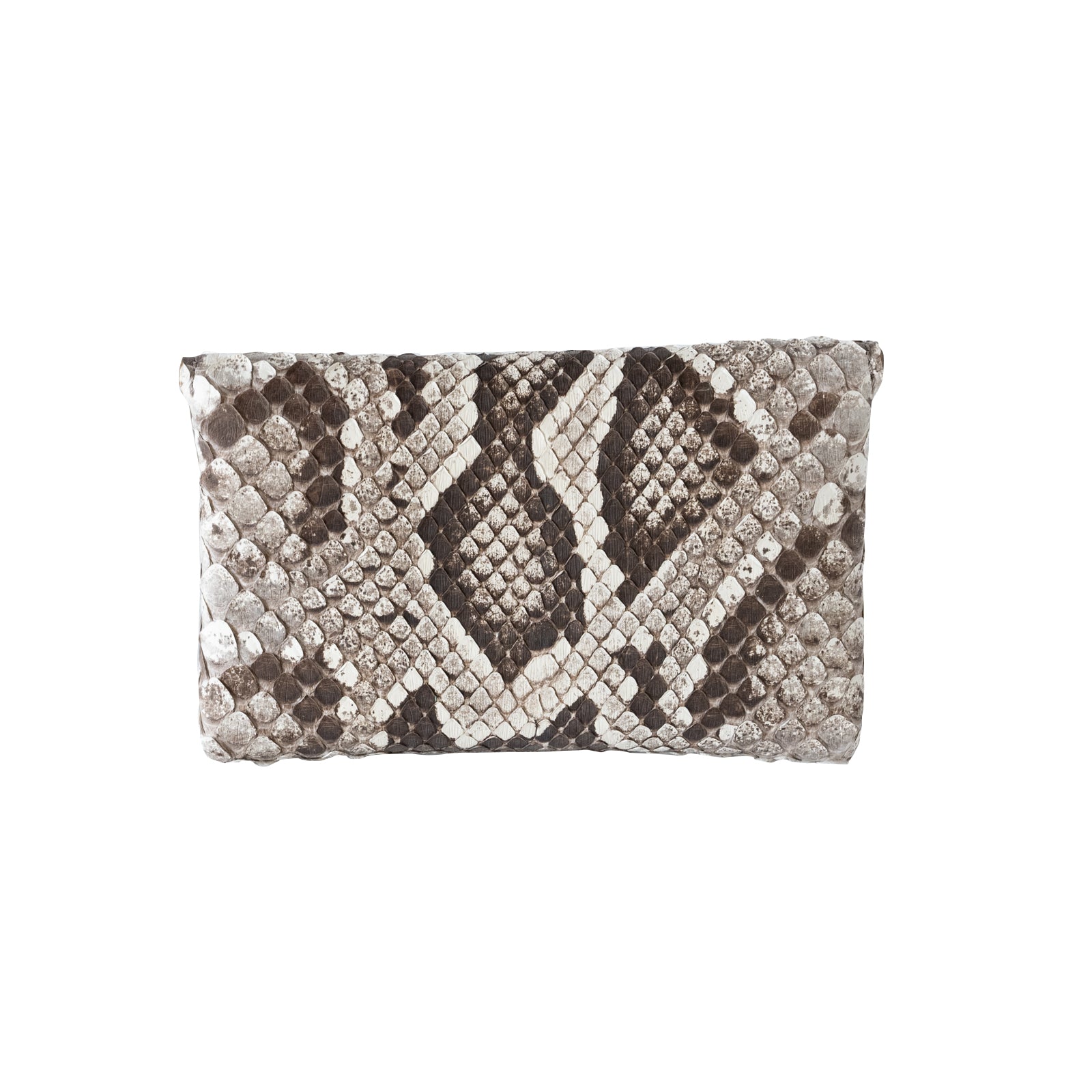 Leather flap middle wallet / Python