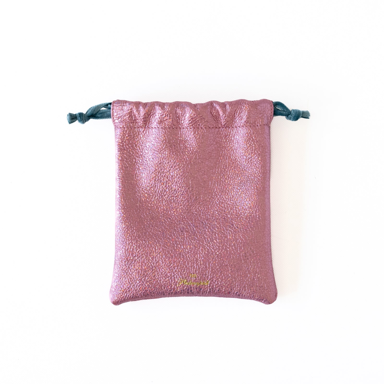 Mini drawstring pouch prism leather