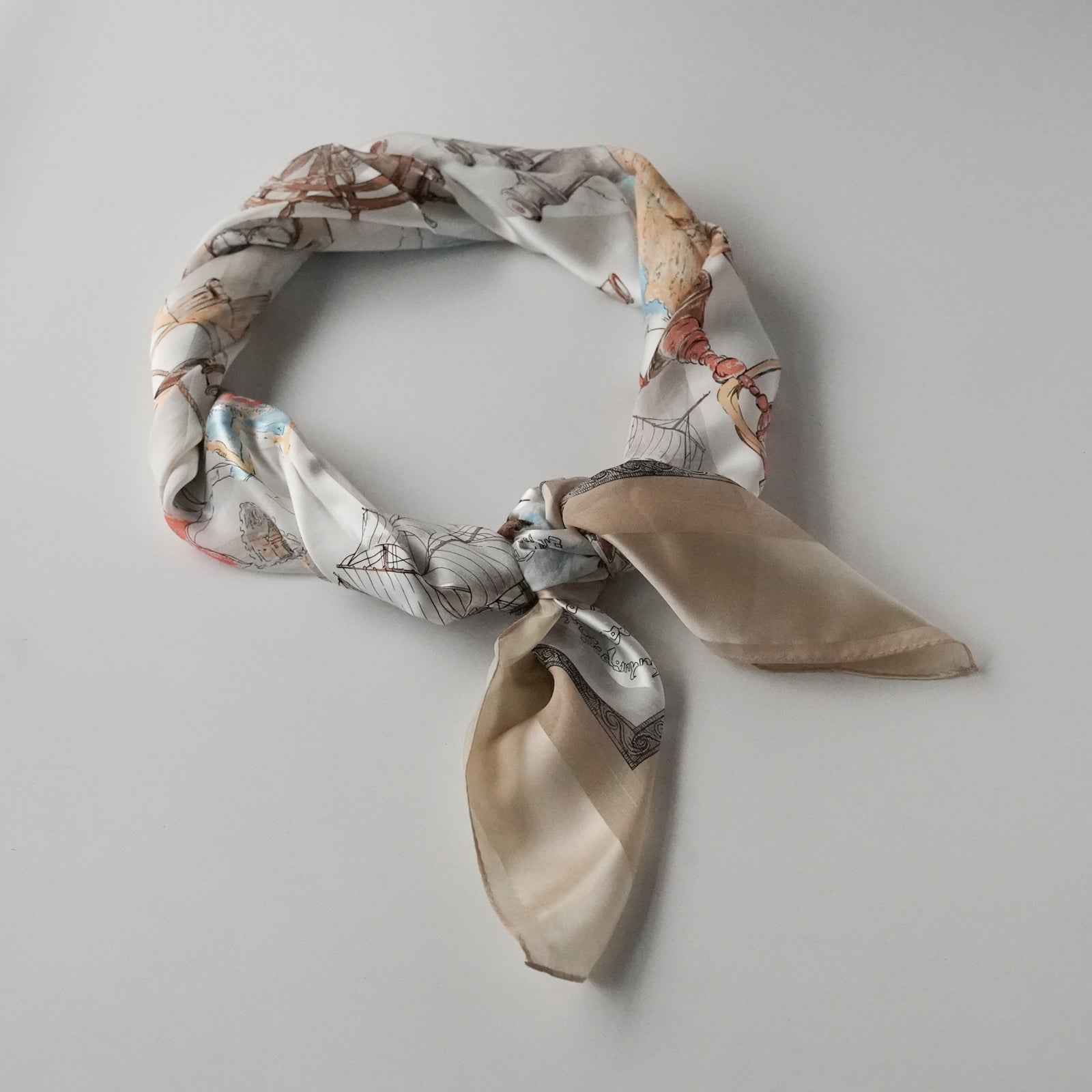 [Service item] Silk scarf Voyage