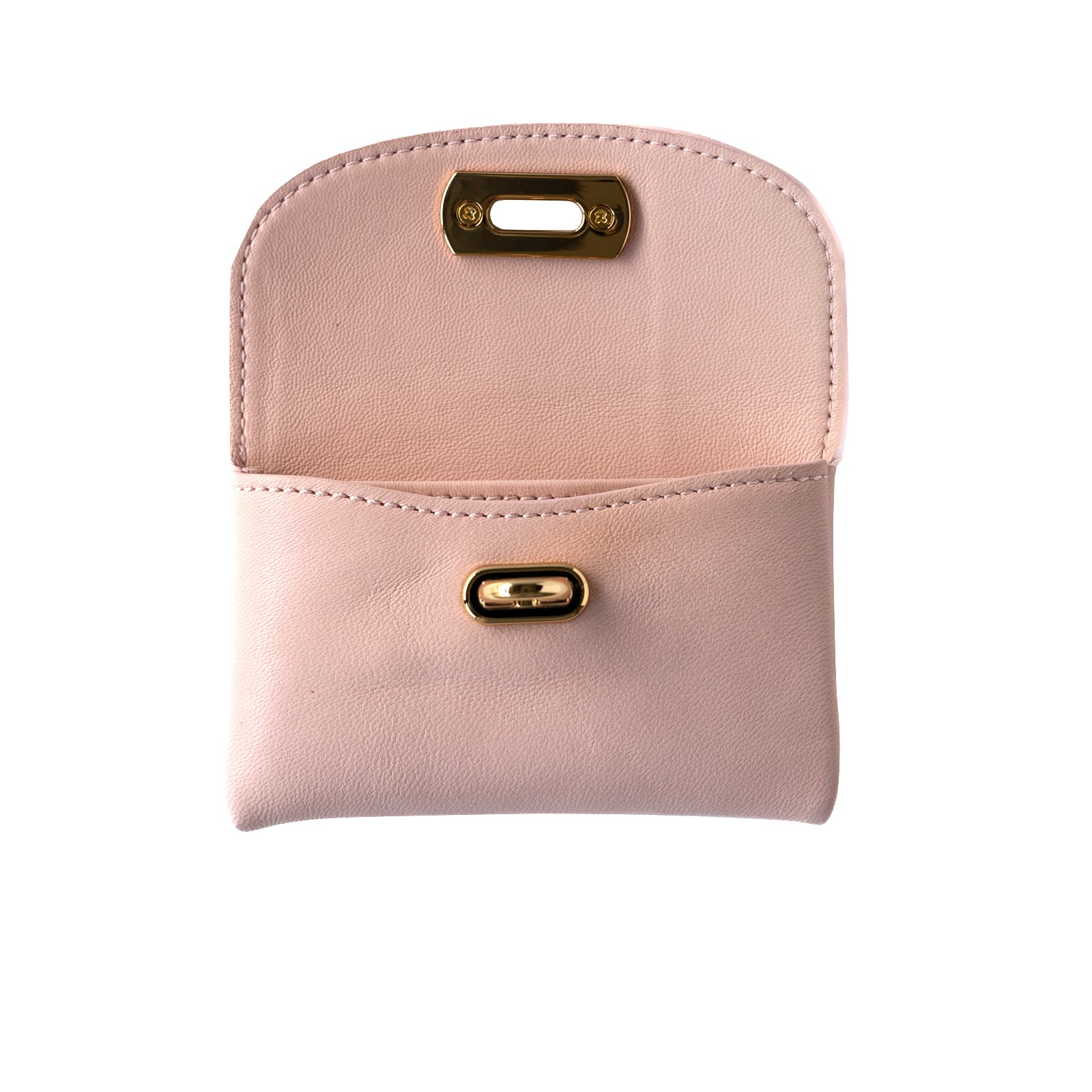 [Year-end Thanksgiving Sale] Leather flap wallet Fleur Mini (with crocodile pocket on the back) Swift leather / pink beige