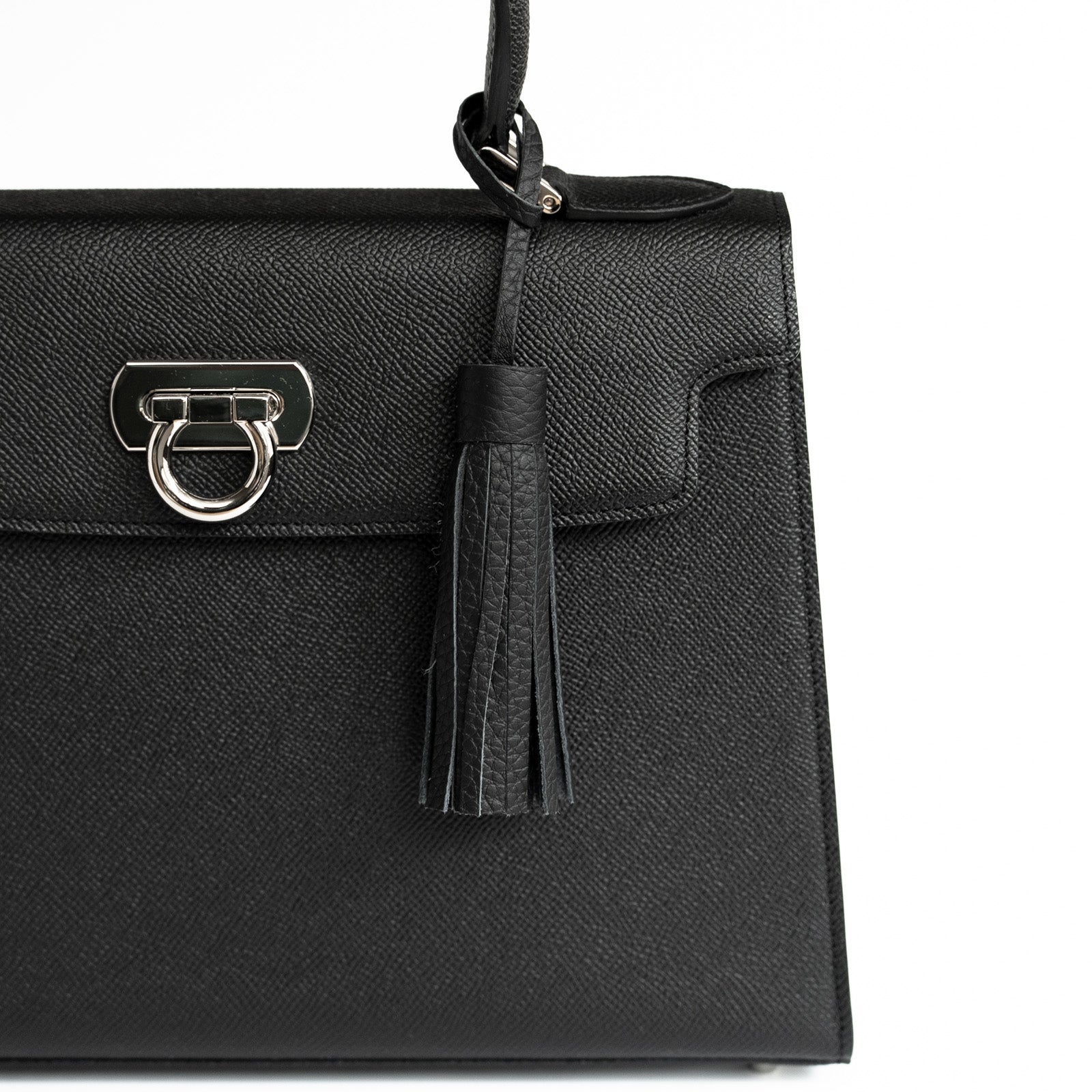 [Special Sale] Leather Tassel Charm in Taurillon Clemence/Black