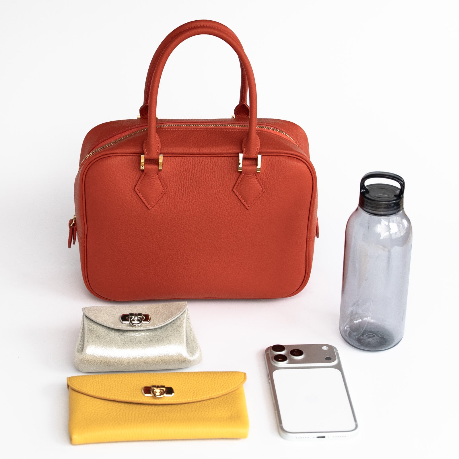 [Special Sale] Handbag CUBE25 Cuir Mache / Scarlet