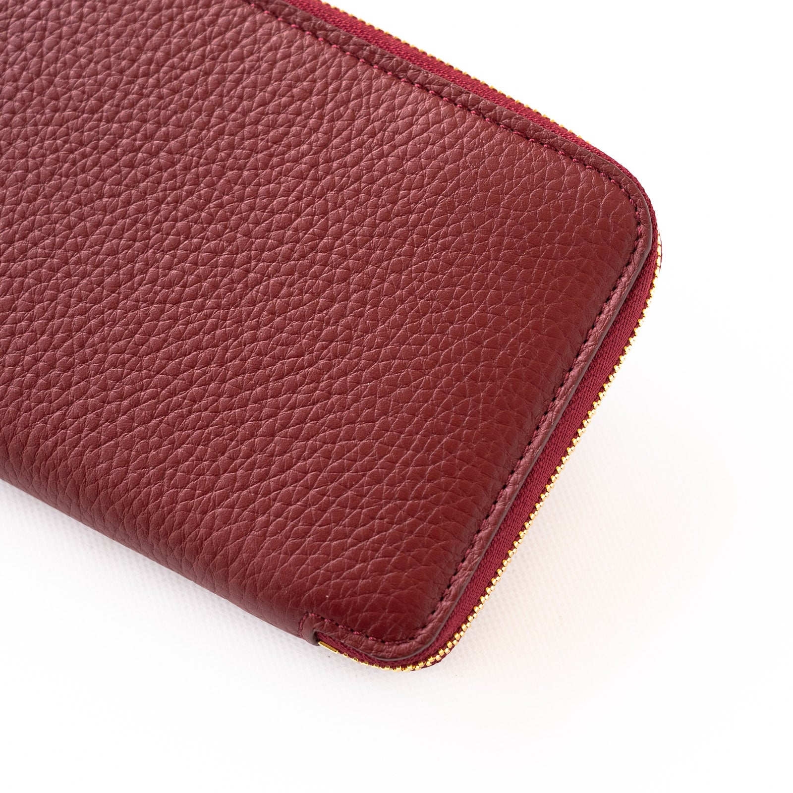 [6th Anniversary Sale] Round zipper long wallet with 12 card slots Taurillon Clemence/Rouge H
