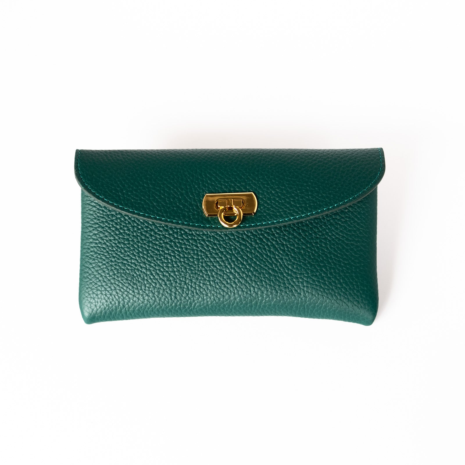 【受注生産】フラップウォレット フルール・ロング キュイール・マッシュ／エメラルド