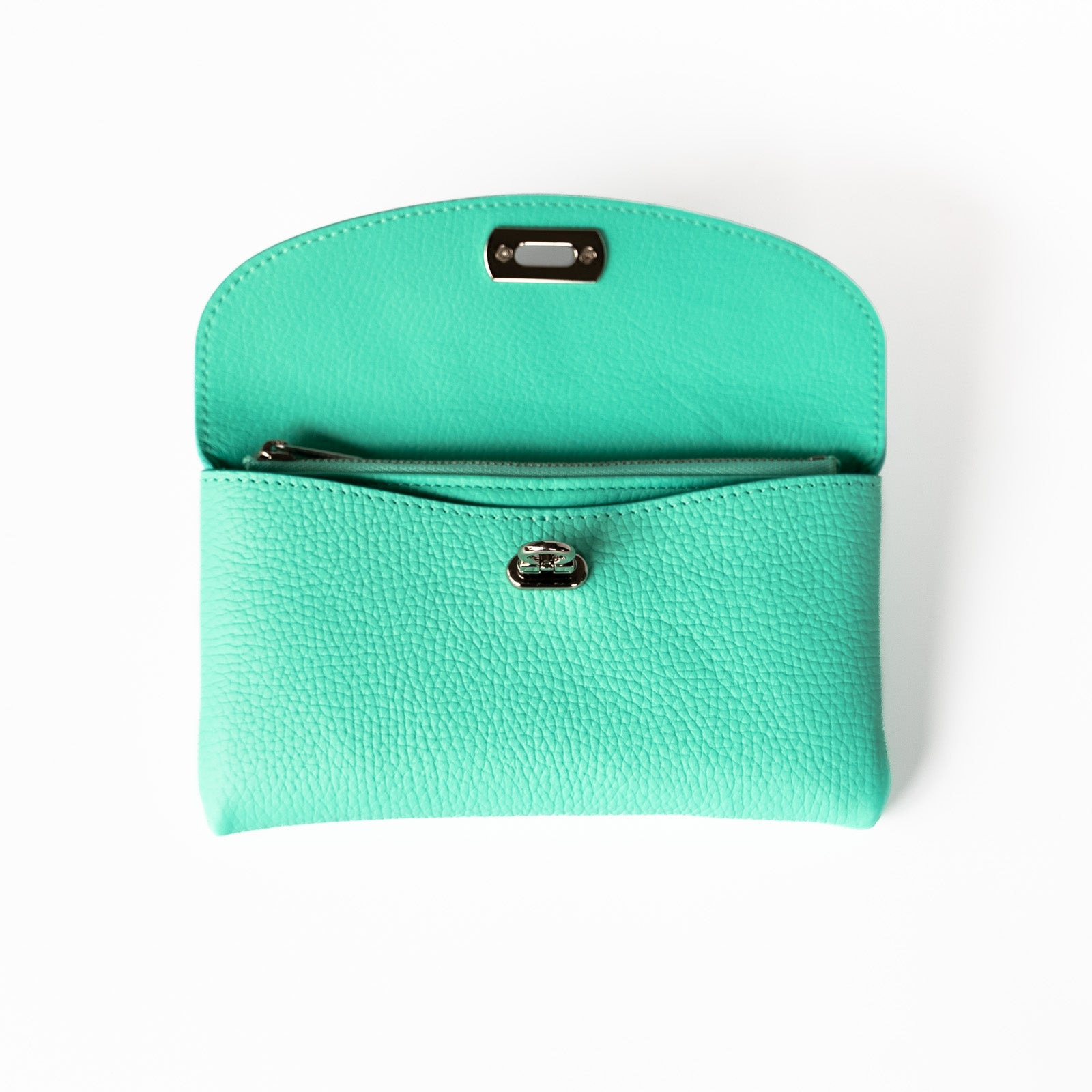 【受注生産】フラップウォレット フルール・ロング キュイール・マッシュ／ブルードラジェ