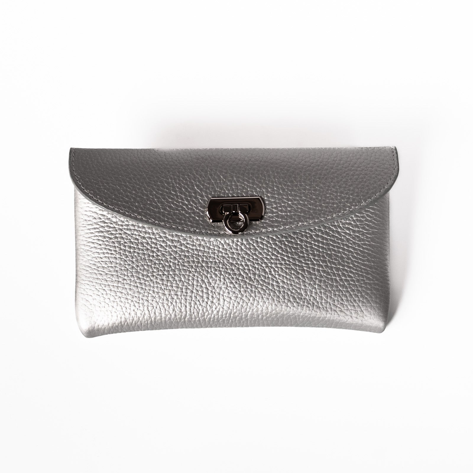 【受注生産】フラップウォレット フルール・ロング キュイール・マッシュ／シルバー