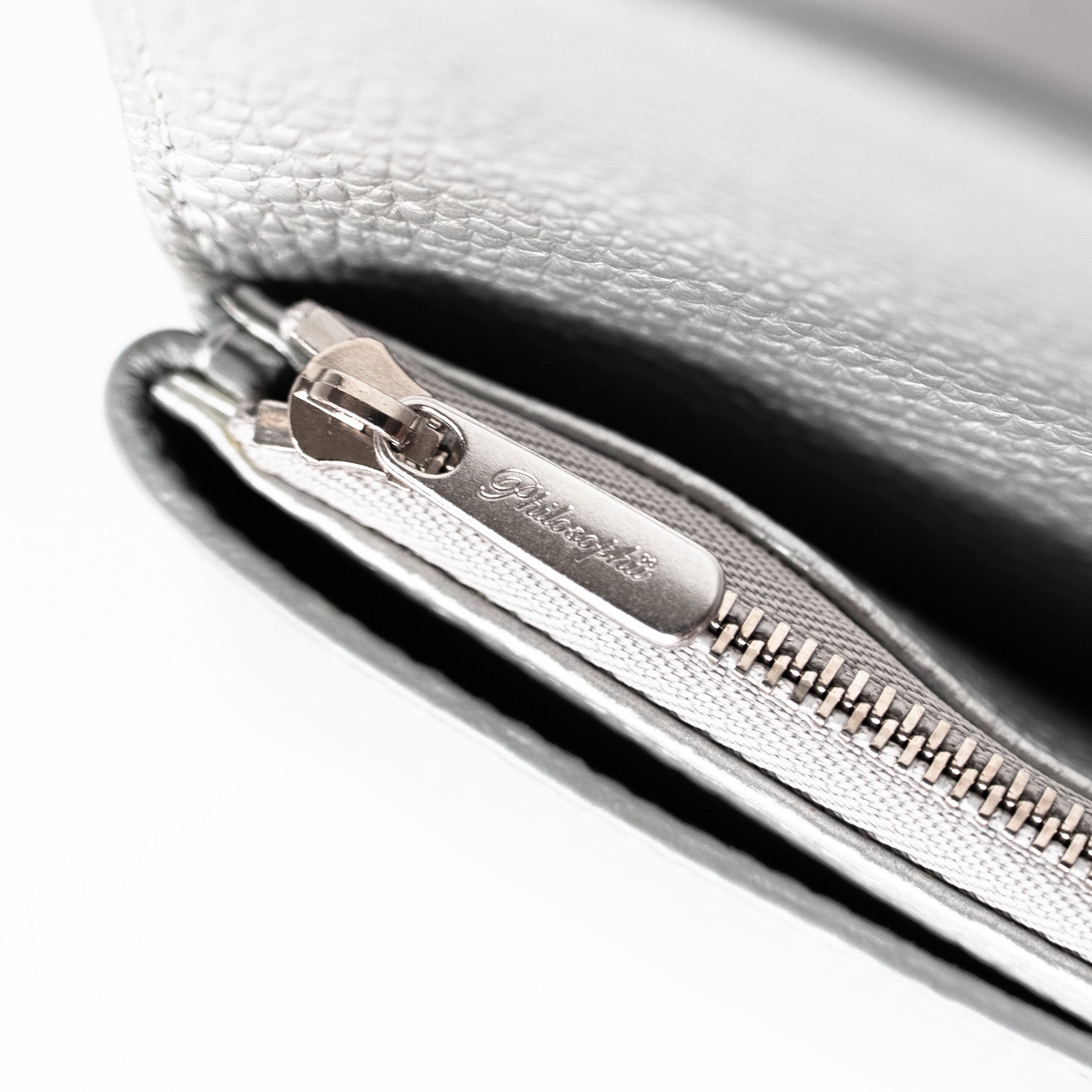 【受注生産】フラップウォレット フルール・ロング キュイール・マッシュ／シルバー