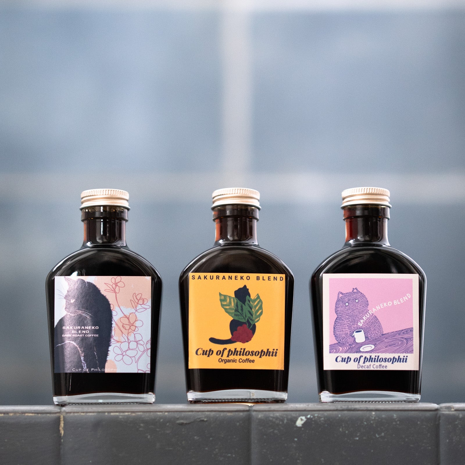 [Set of 3] Sakura Neko Blend Coffee Liquid (180ml x 3 bottles)