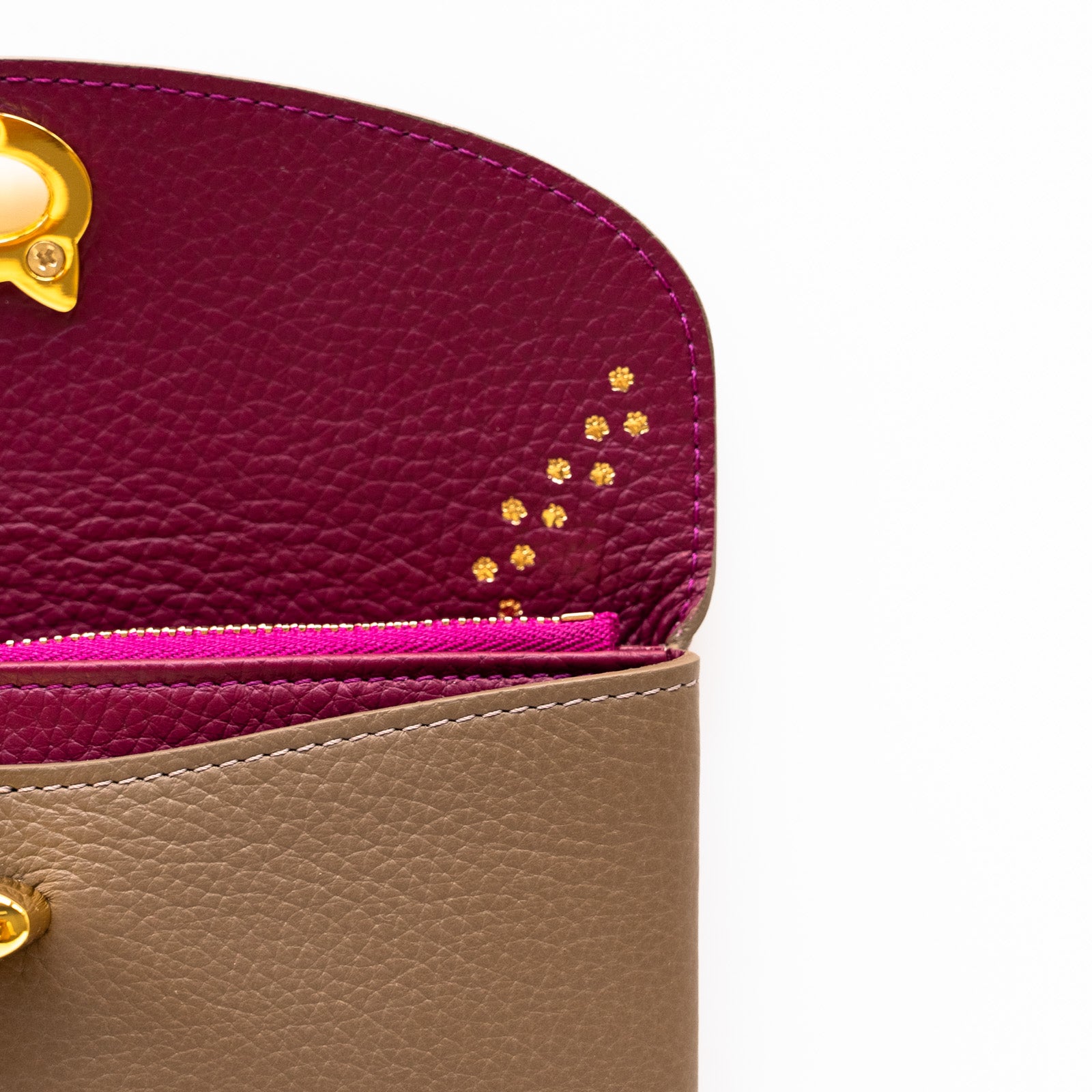 [Limited Edition Color] Flunya Long Flap Wallet Cuir Mash / Étoupe x Mulberry