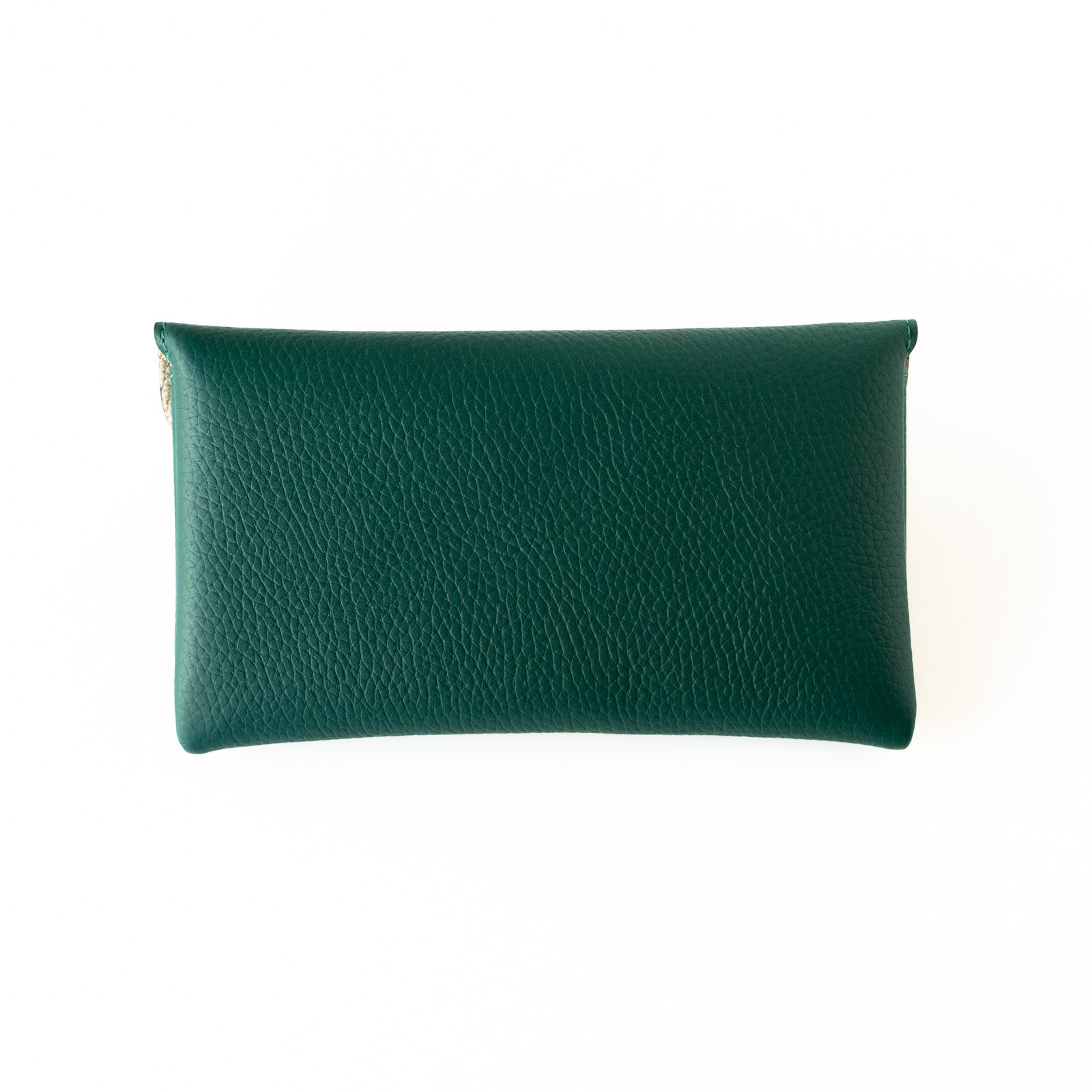 [Limited Edition Color] Flap Wallet Flunia Long Cuir Mash / Emerald x Champagne Gold