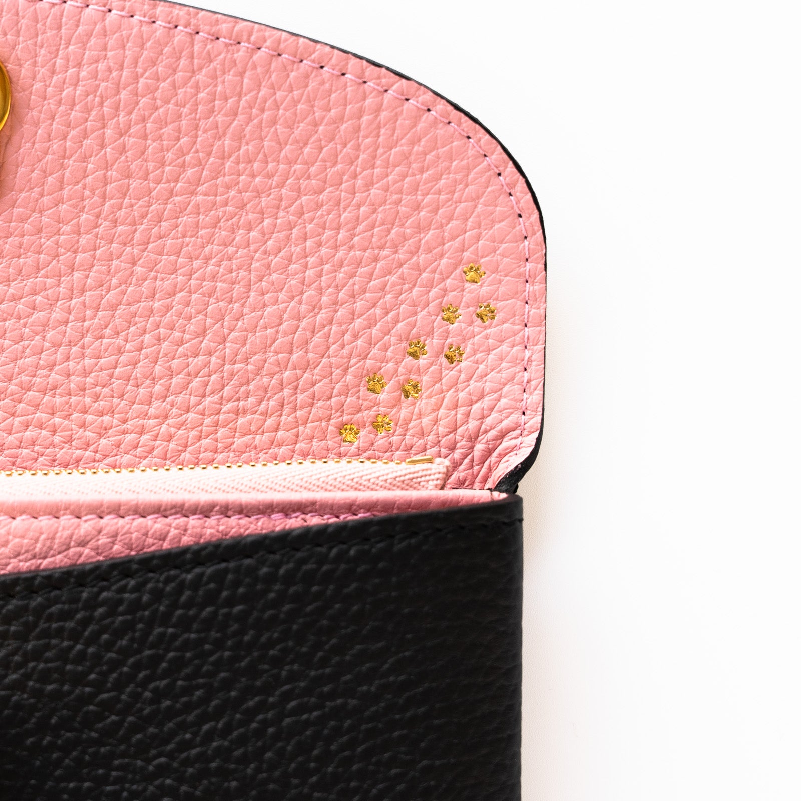 [Limited Edition Color] Flap Wallet - Frunja Long Cuir Mash / Black x Sakura Pink