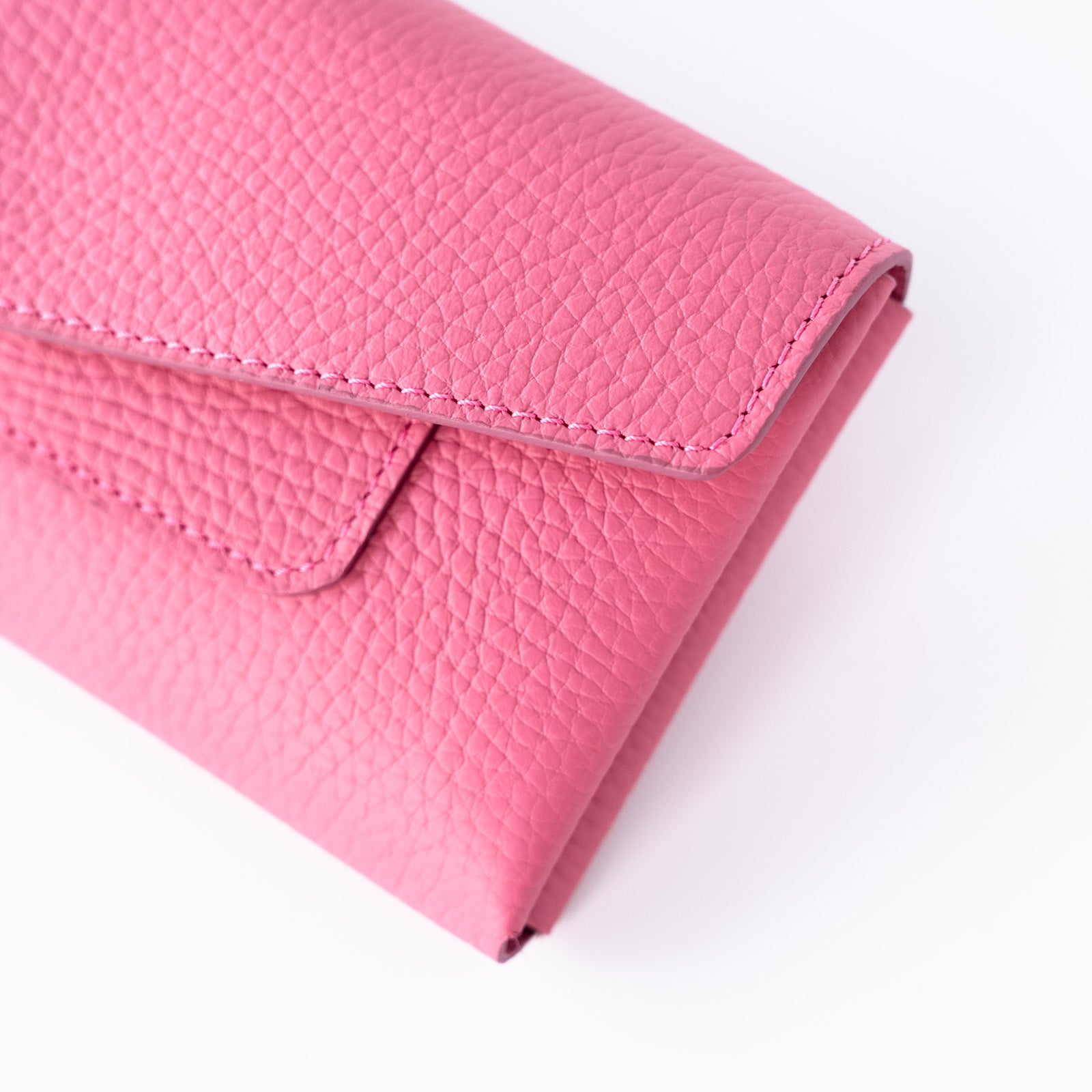 【受注生産】小さなレザーフラップ長財布《ヌーヴェル》／チェリーピンク