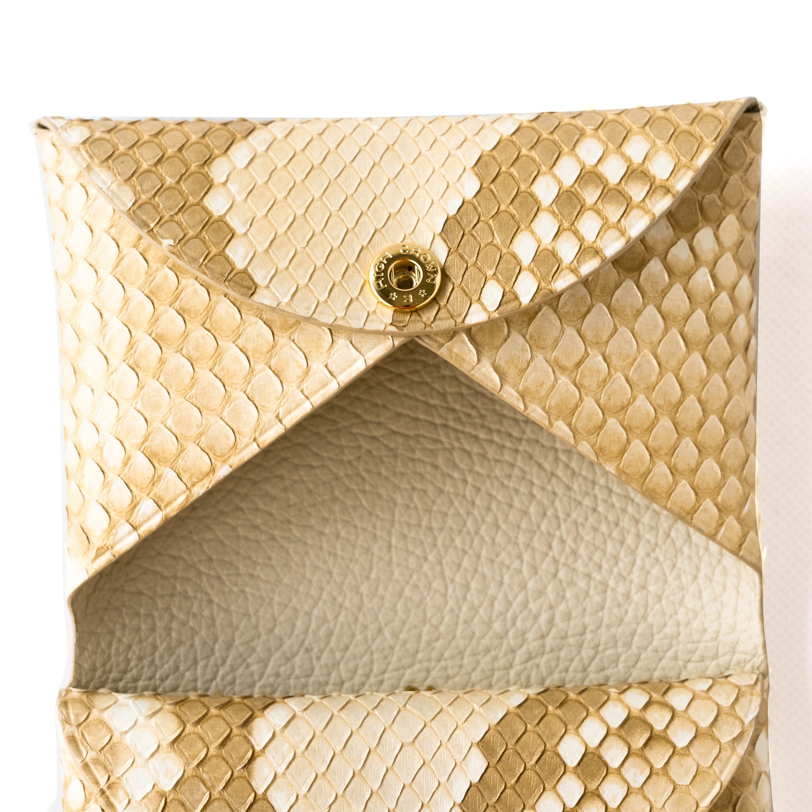 Seamless wallet gold python / pearl gold