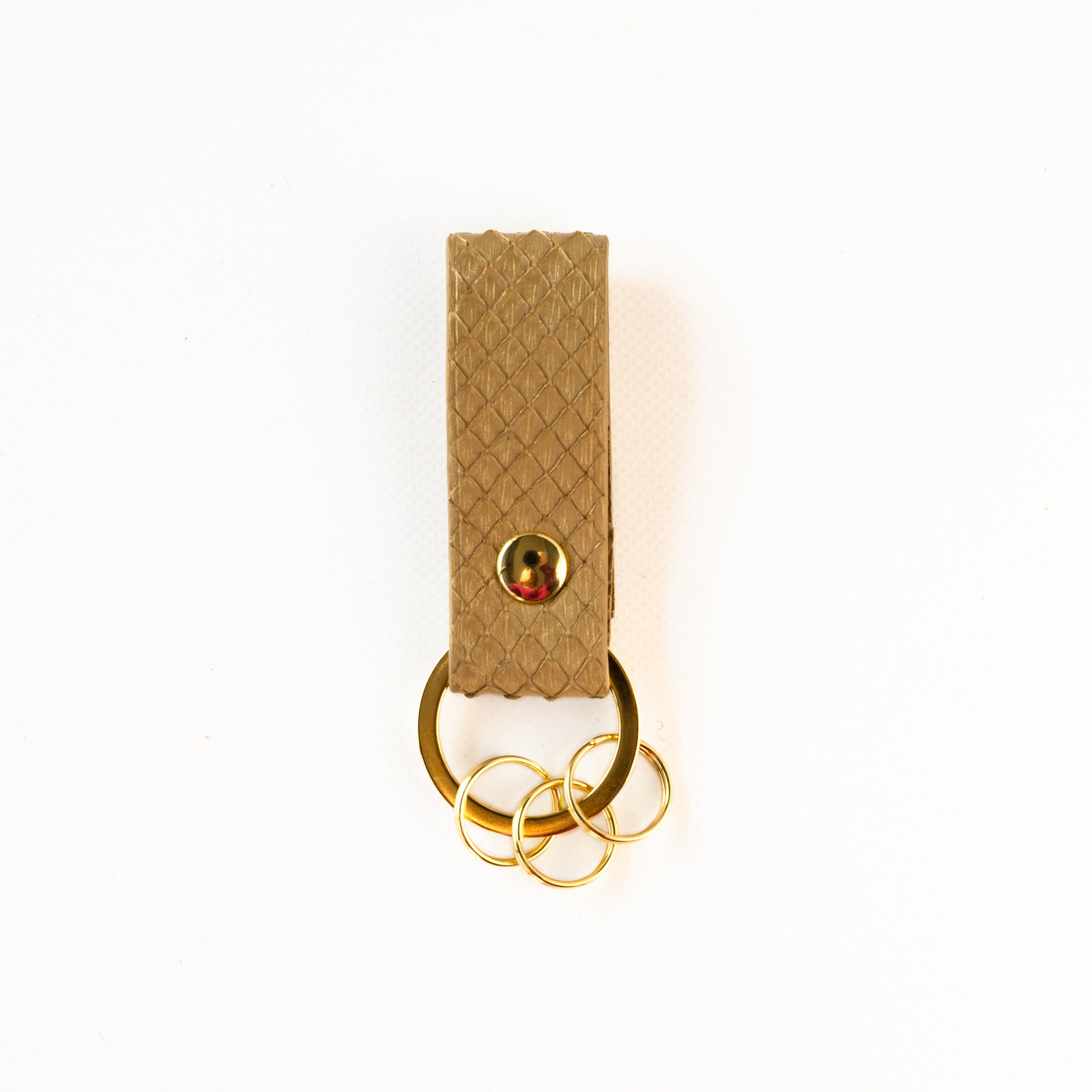 [10% OFF until 1/14 (Sun)] Leather key ring /Gold Python / antique gold