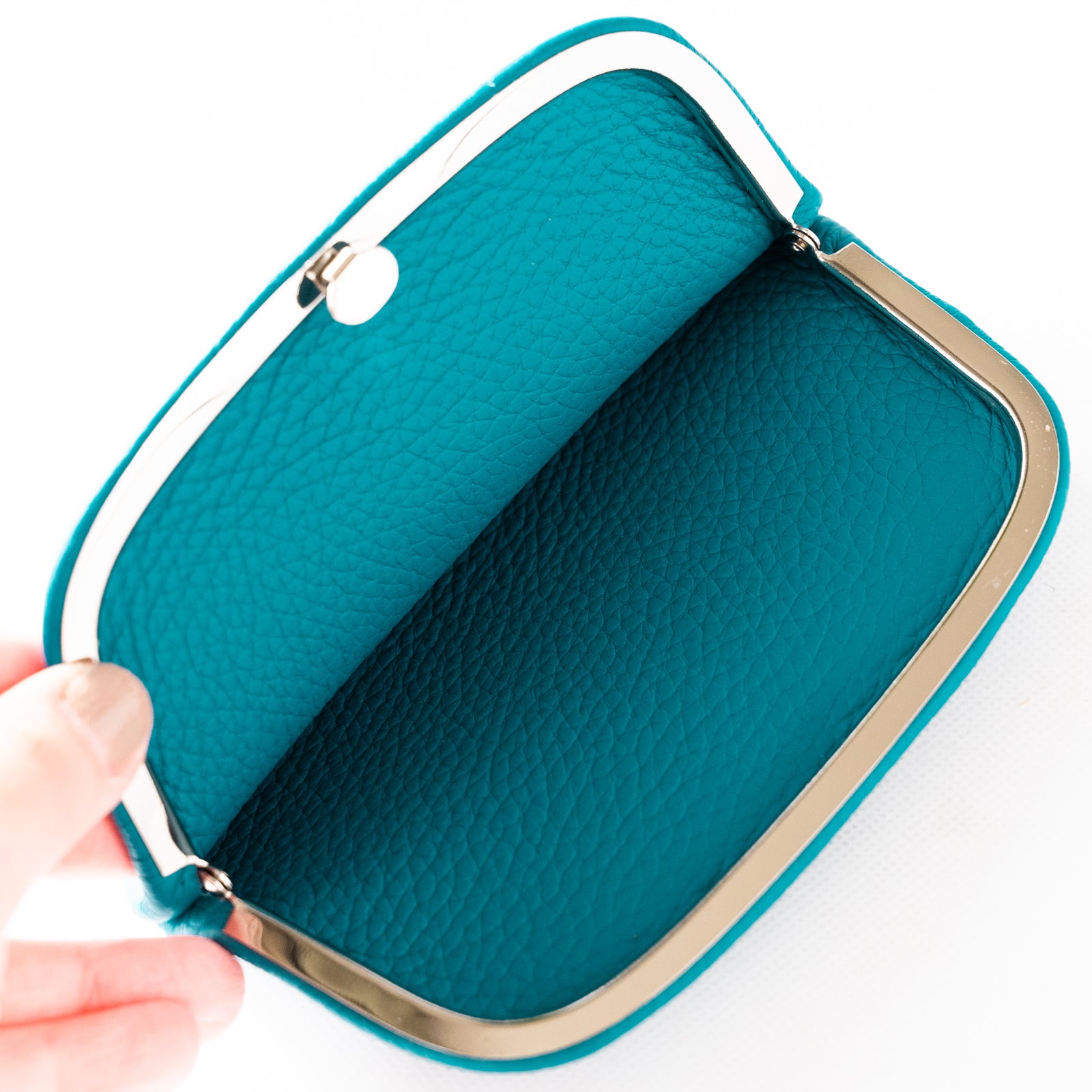 Purse Pouch M Cuir Mache / Aquamarine