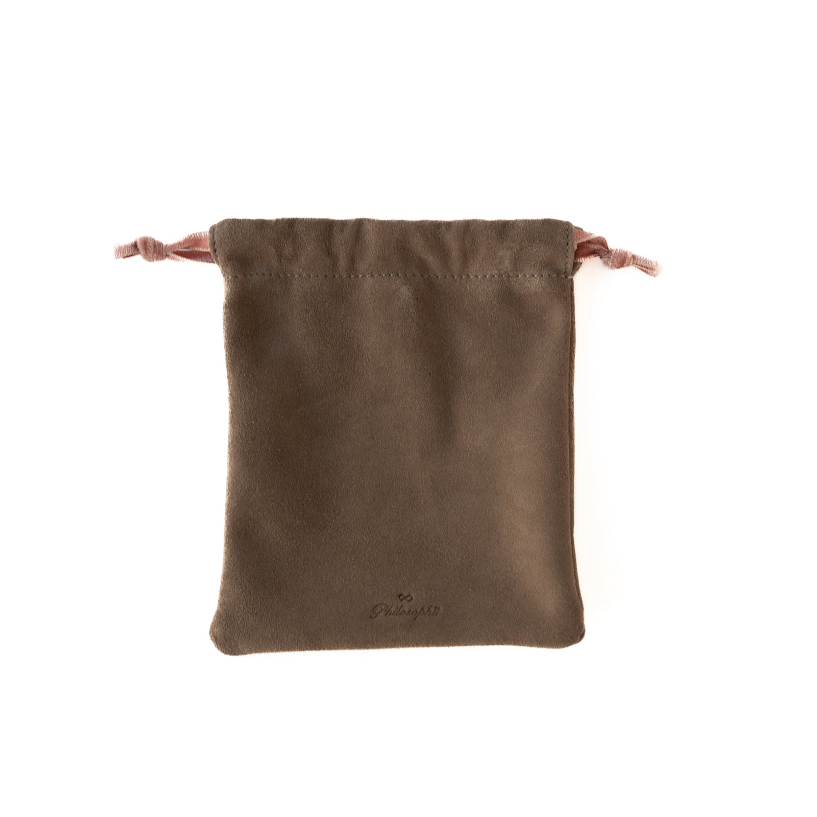 Mini drawstring pouch suede leather