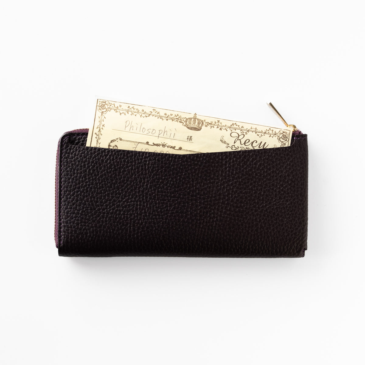 [Made to Order] Small Zip-Around Wallet “Nouvelle ZIP” / Résine (Purple)