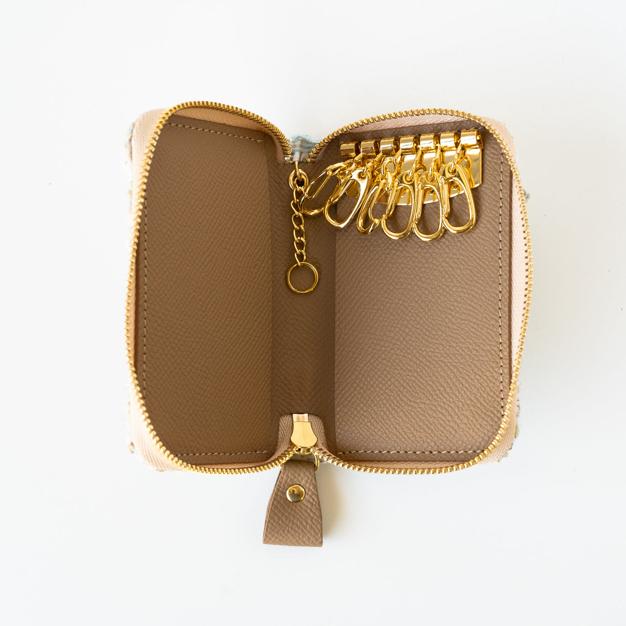 fancy tweed zipper key case