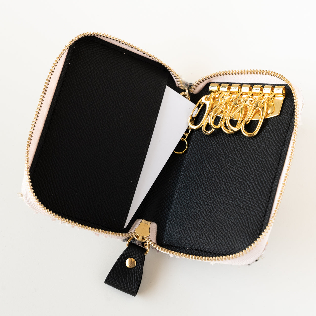 fancy tweed zipper key case