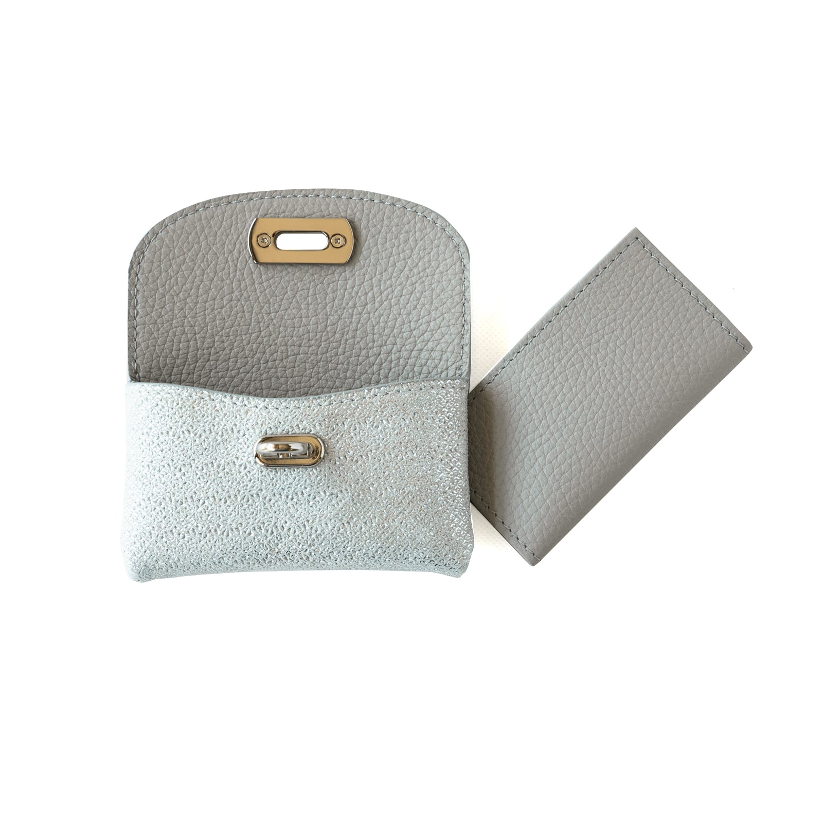[4/19-4/26 Limited Time/Pre-Order] Flap Wallet Fleur Mini Chevre Lumiere / Silver