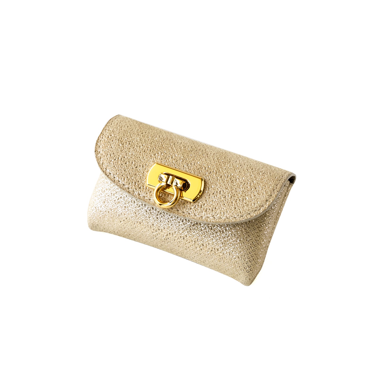[4/19-4/26 Limited time only, pre-order sales] Flap Wallet Fleur Mini Chevre Lumiere / Gold