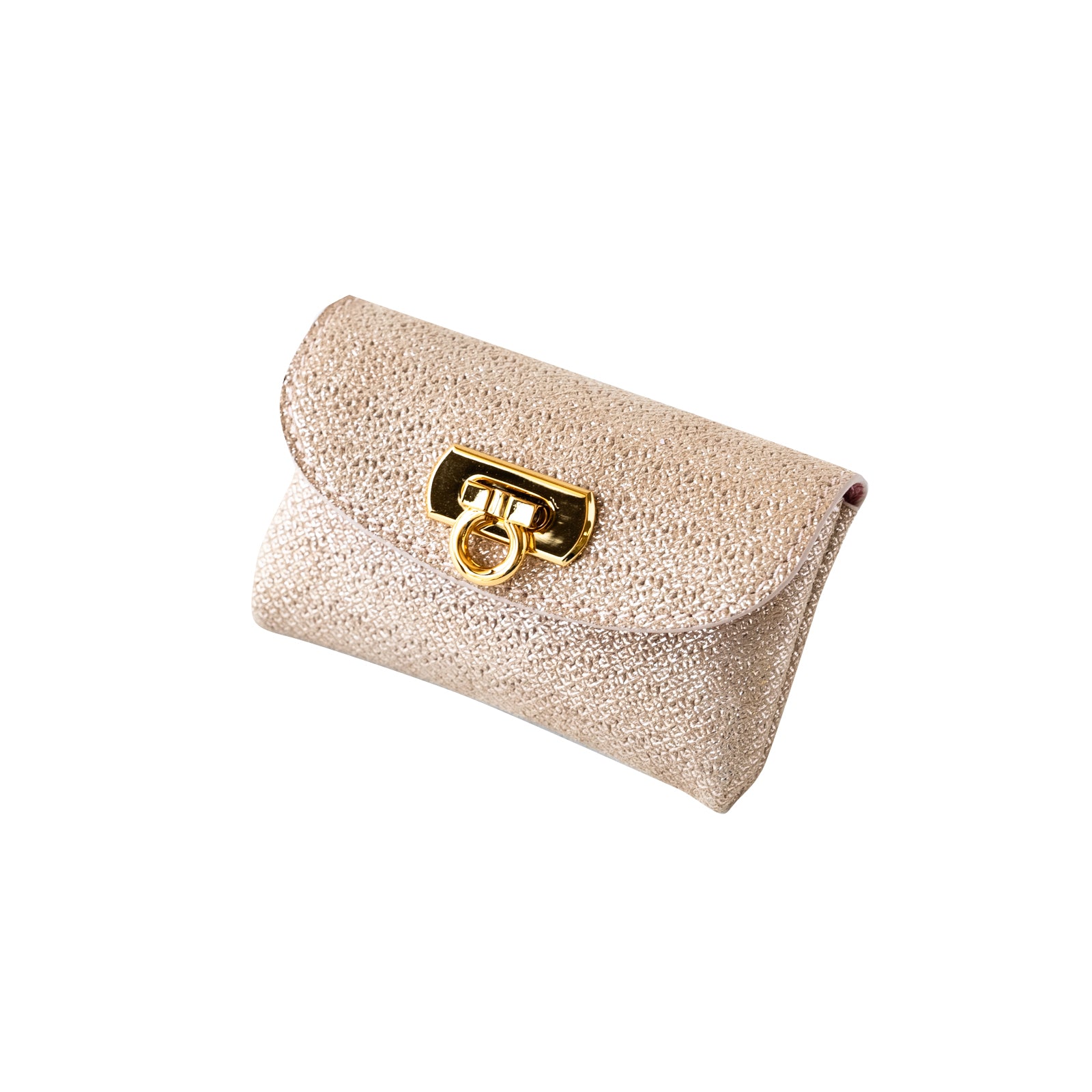 [4/19-4/26 Limited Time/Pre-Order] Flap Wallet Fleur Mini Chevre Lumiere / Rose Gold