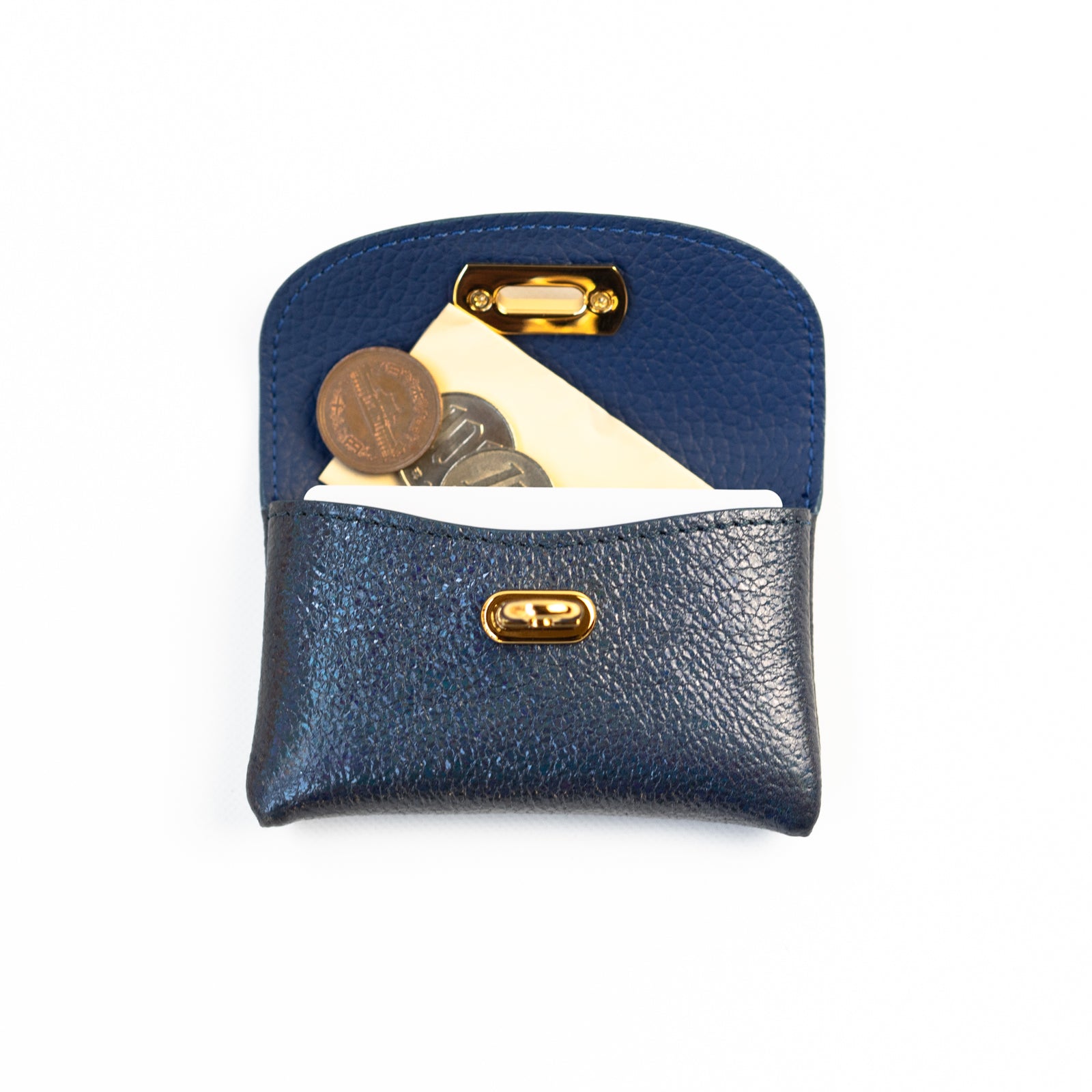 Leather flap mini wallet / Prism
