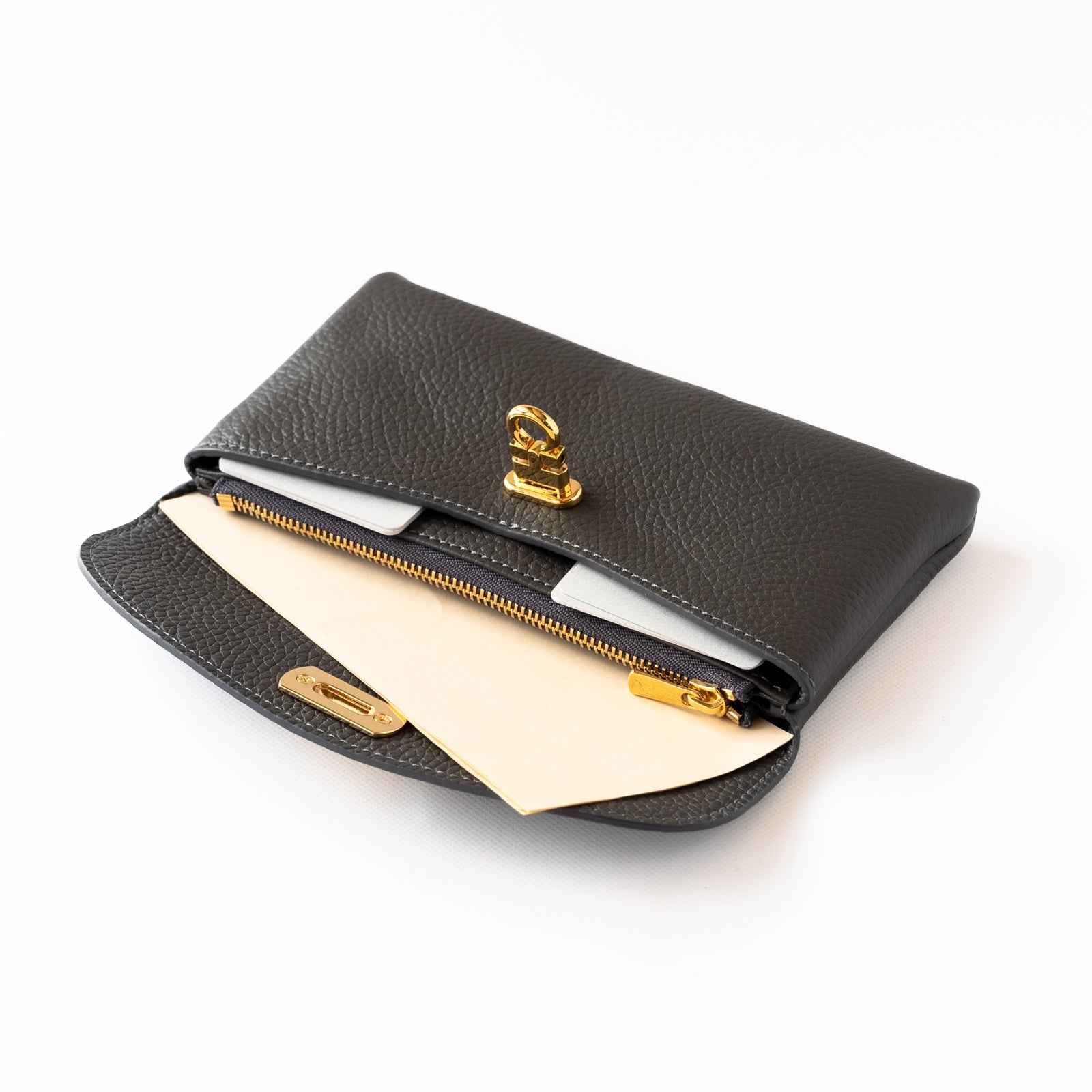 Leather flap long wallet / Cuir Marsh