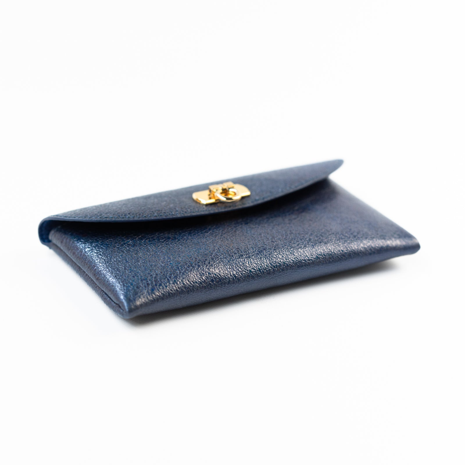Leather flap long wallet / Prism