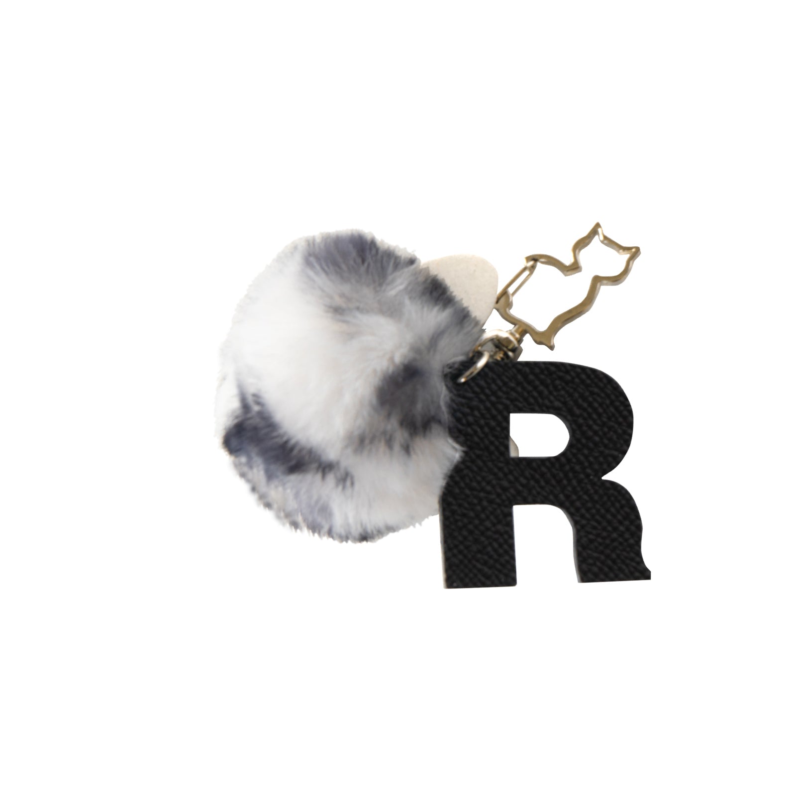 [12/21 (Sat) ~ 12/23 (Mon) 3-day limited time order sale] Fluffy initial meow holder / black