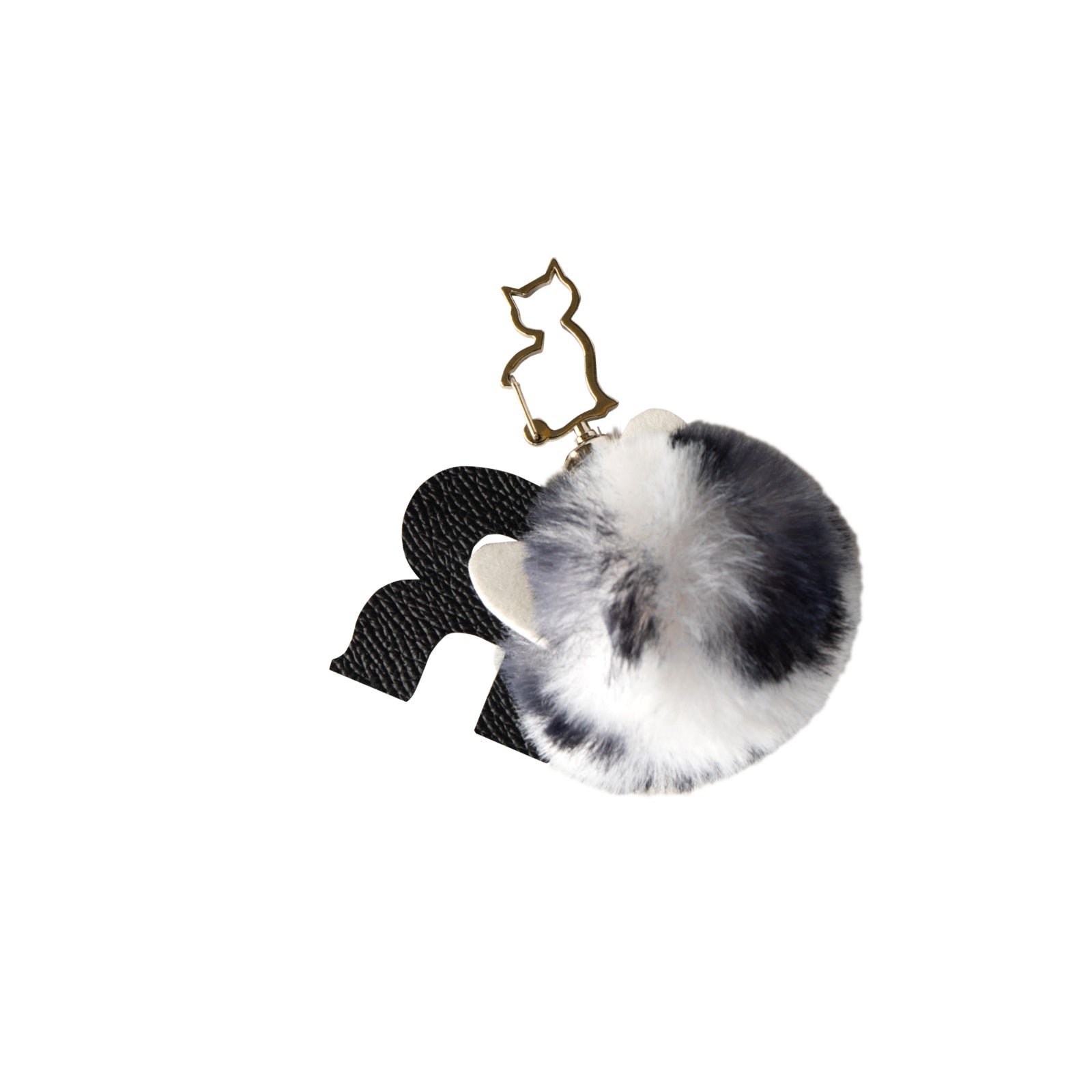 Fluffy Initial Meow Holder / Black