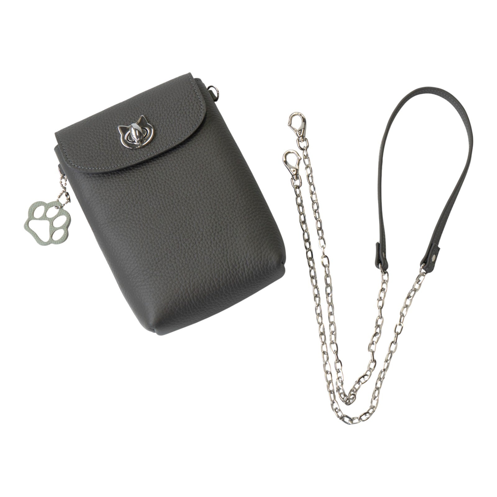 フルーニャスマホポシェット   キュイール・マッシュ  /  グラファイト