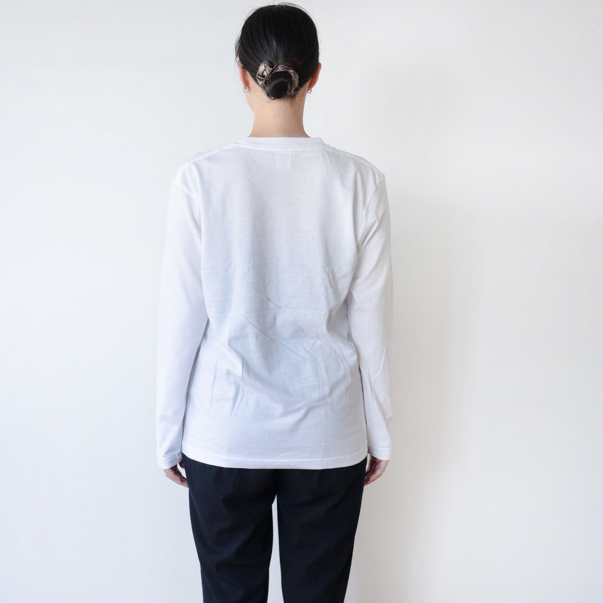 【受注生産：9/25(金)22:00〜27(日)】うちのこプリントロングTシャツ  /  ホワイト