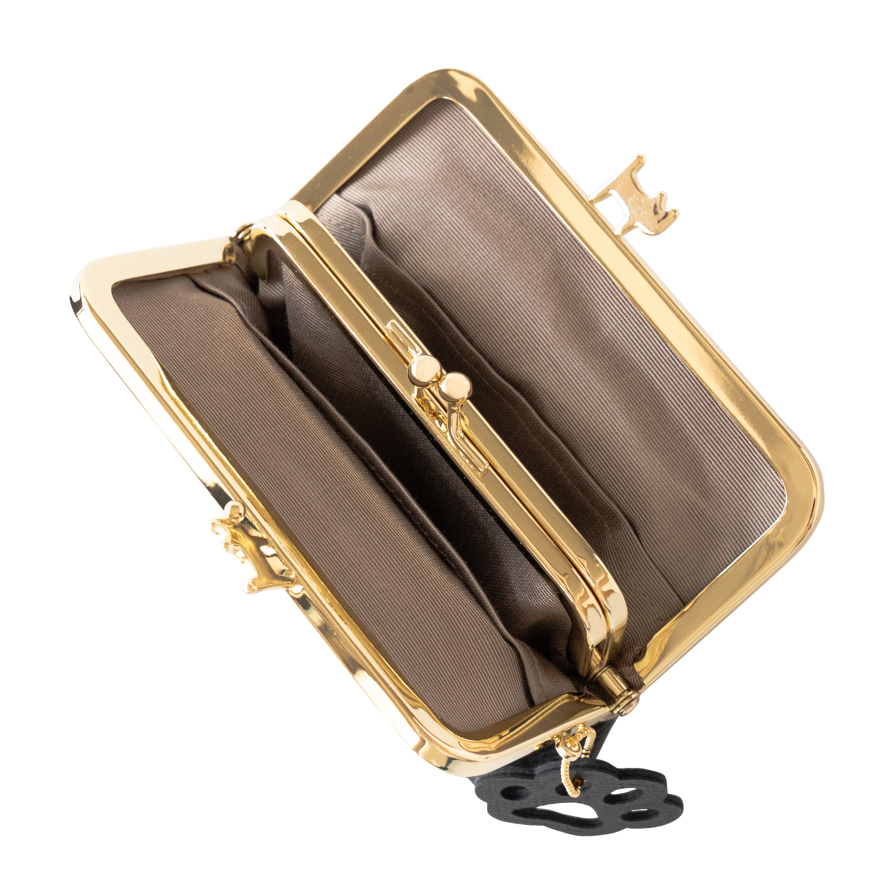 にゃまぐちウォレット　キュイール・マッシュ  /  ブラック