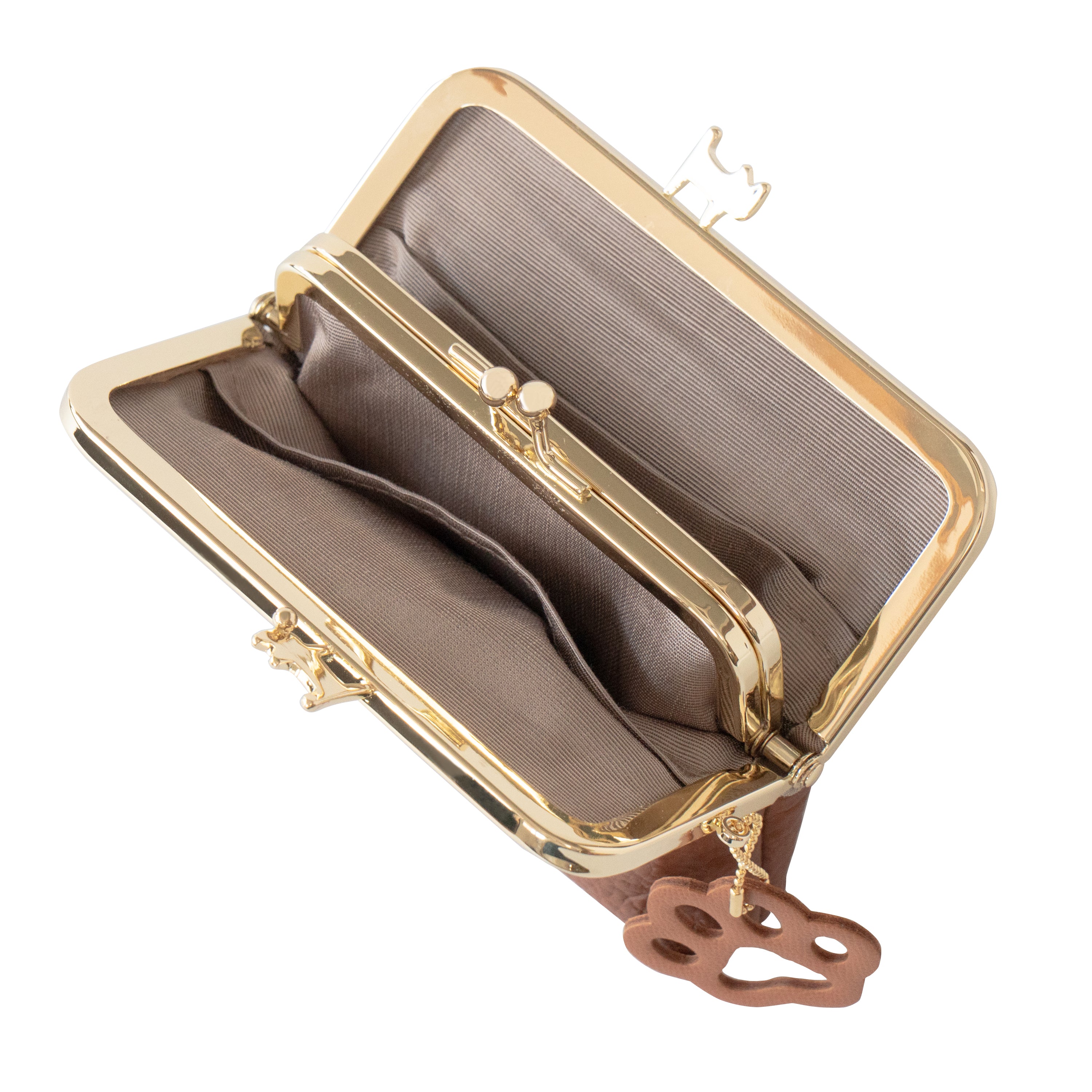 にゃまぐちウォレット　キュイール・マッシュ  / キャメル