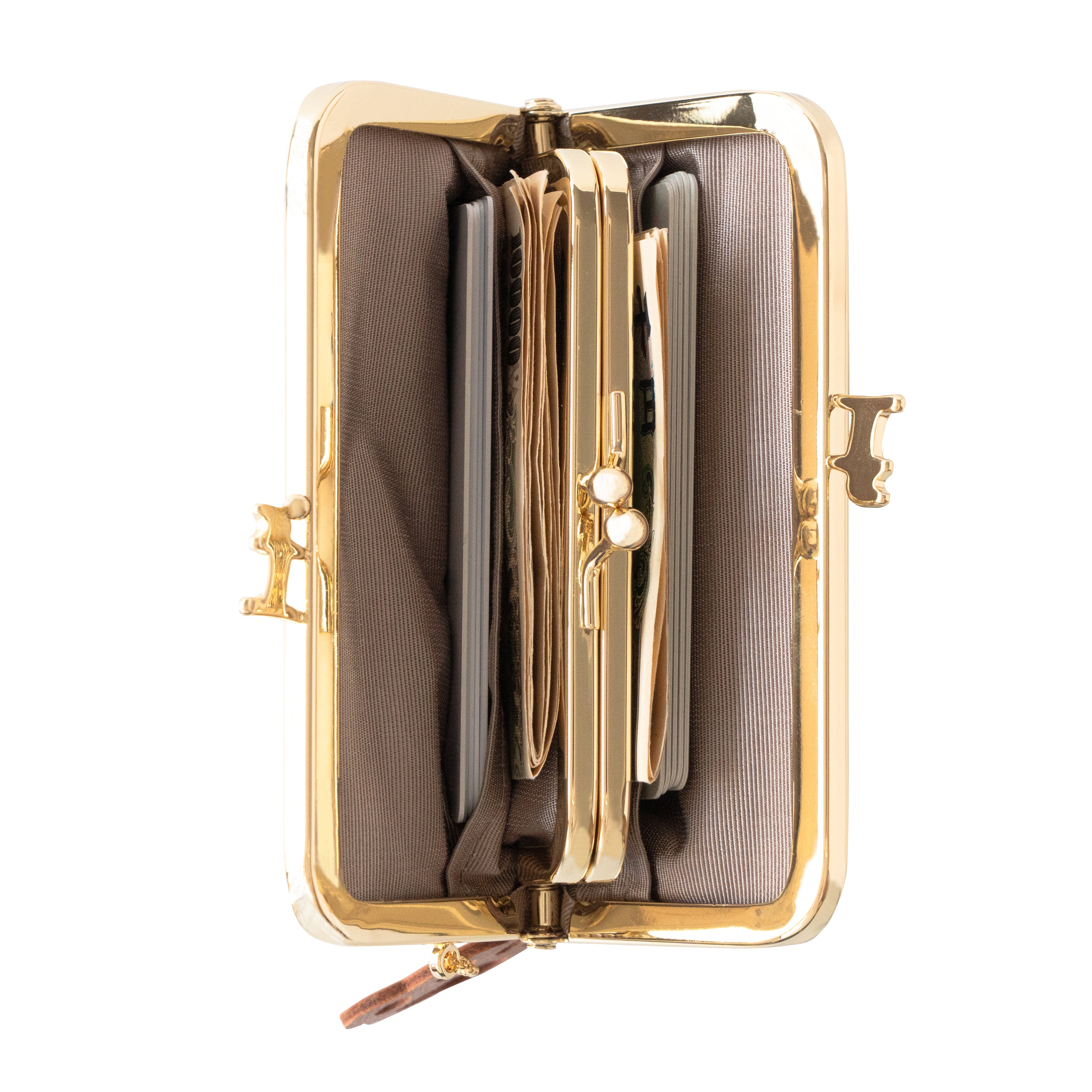 にゃまぐちウォレット　キュイール・マッシュ  / キャメル