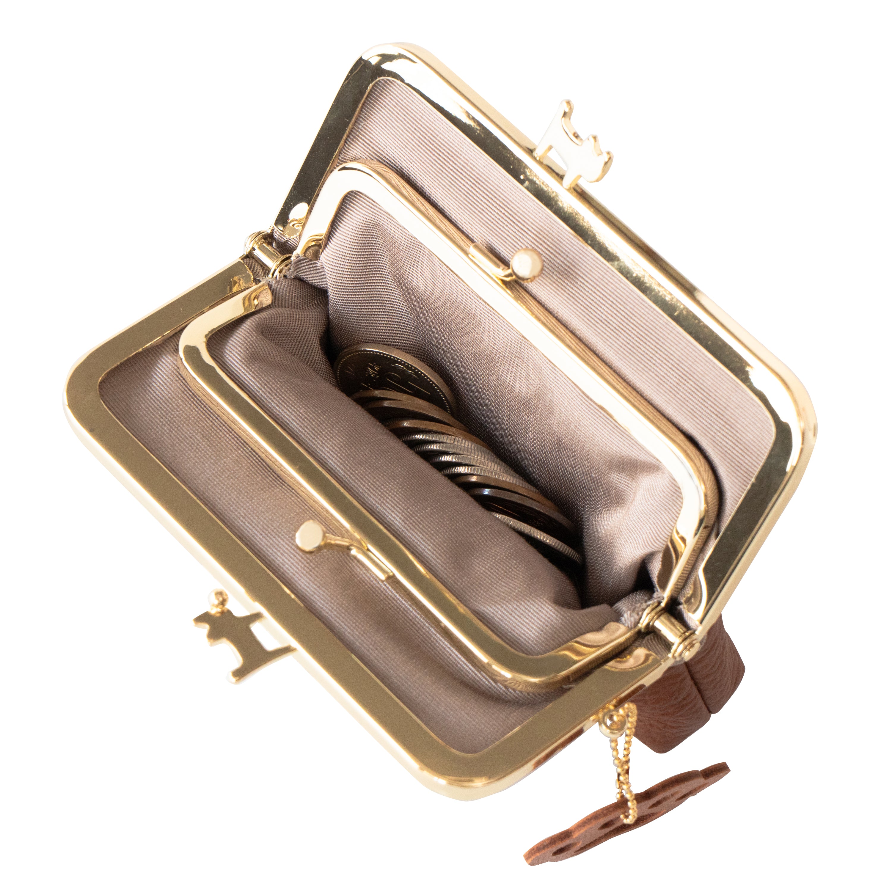 にゃまぐちウォレット　キュイール・マッシュ  / キャメル