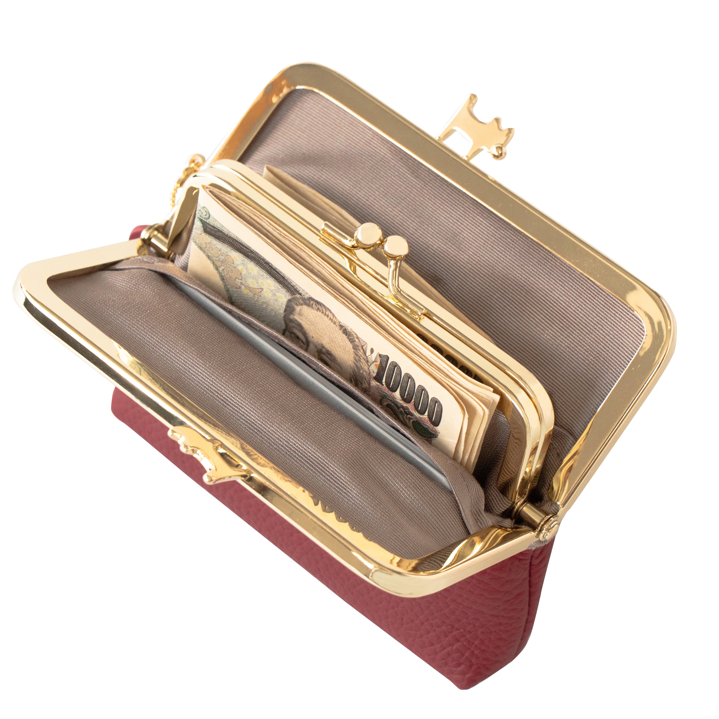 にゃまぐちウォレット　キュイール・マッシュ  / ボルドー