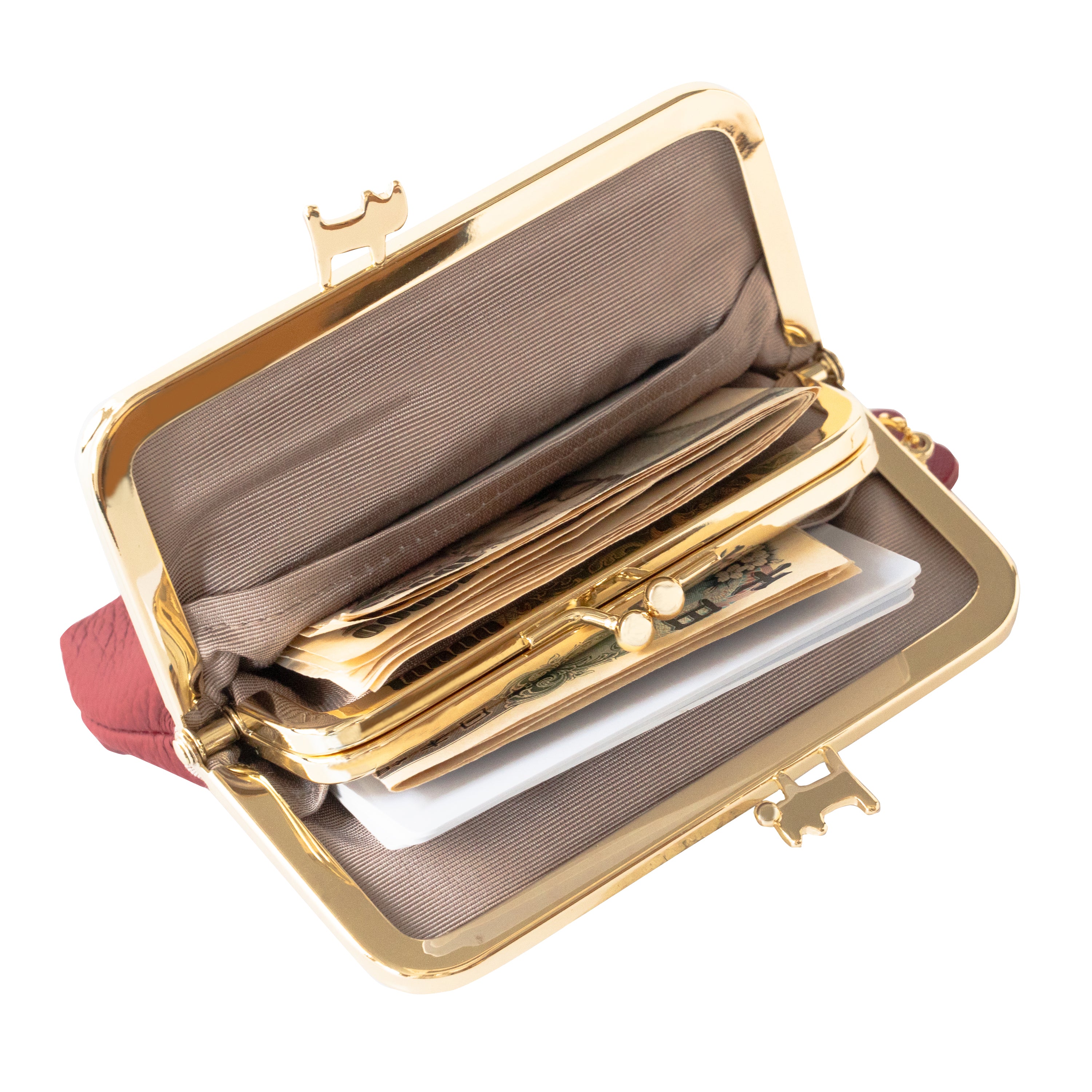 にゃまぐちウォレット　キュイール・マッシュ  / ボルドー