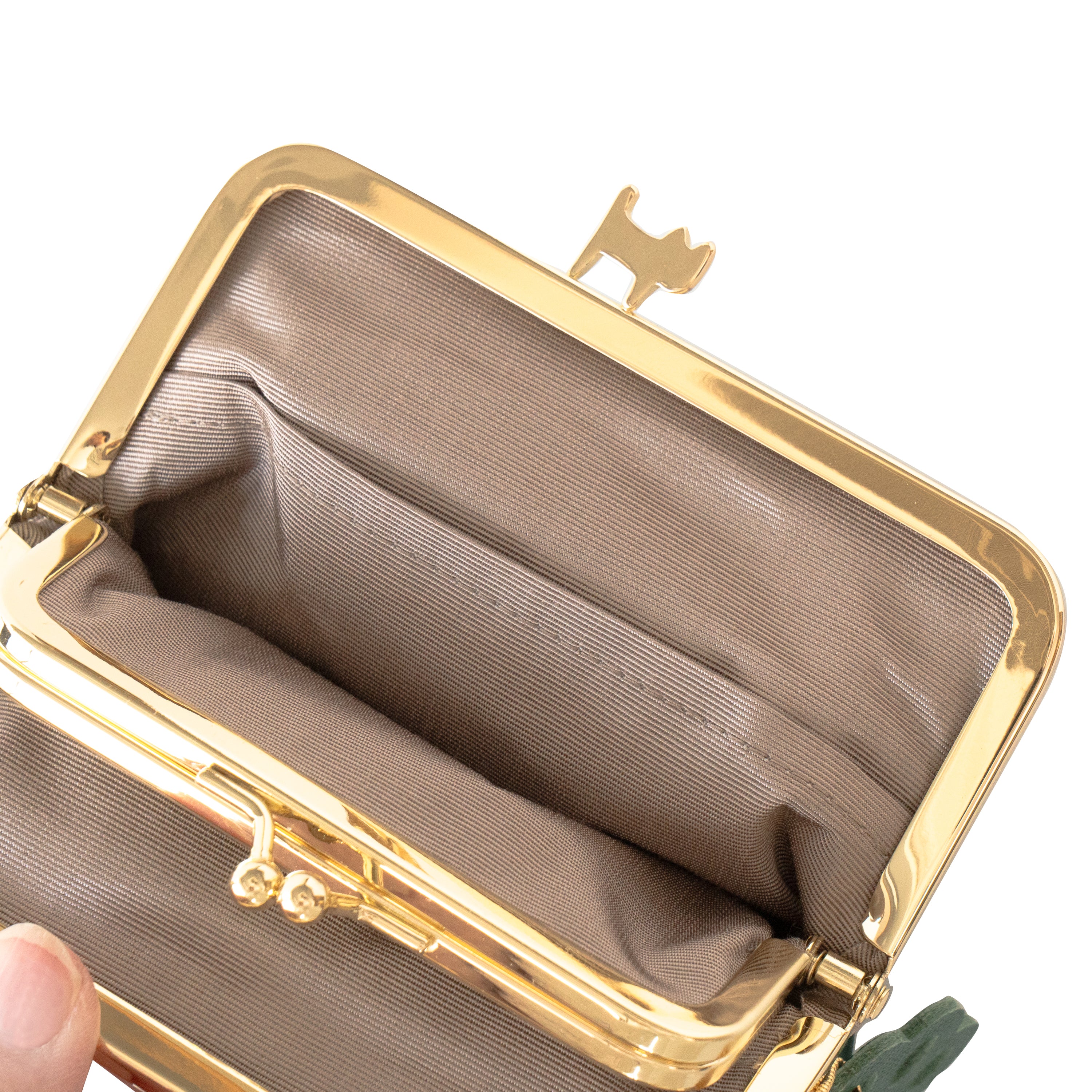 にゃまぐちウォレット　キュイール・マッシュ  / エメラルド