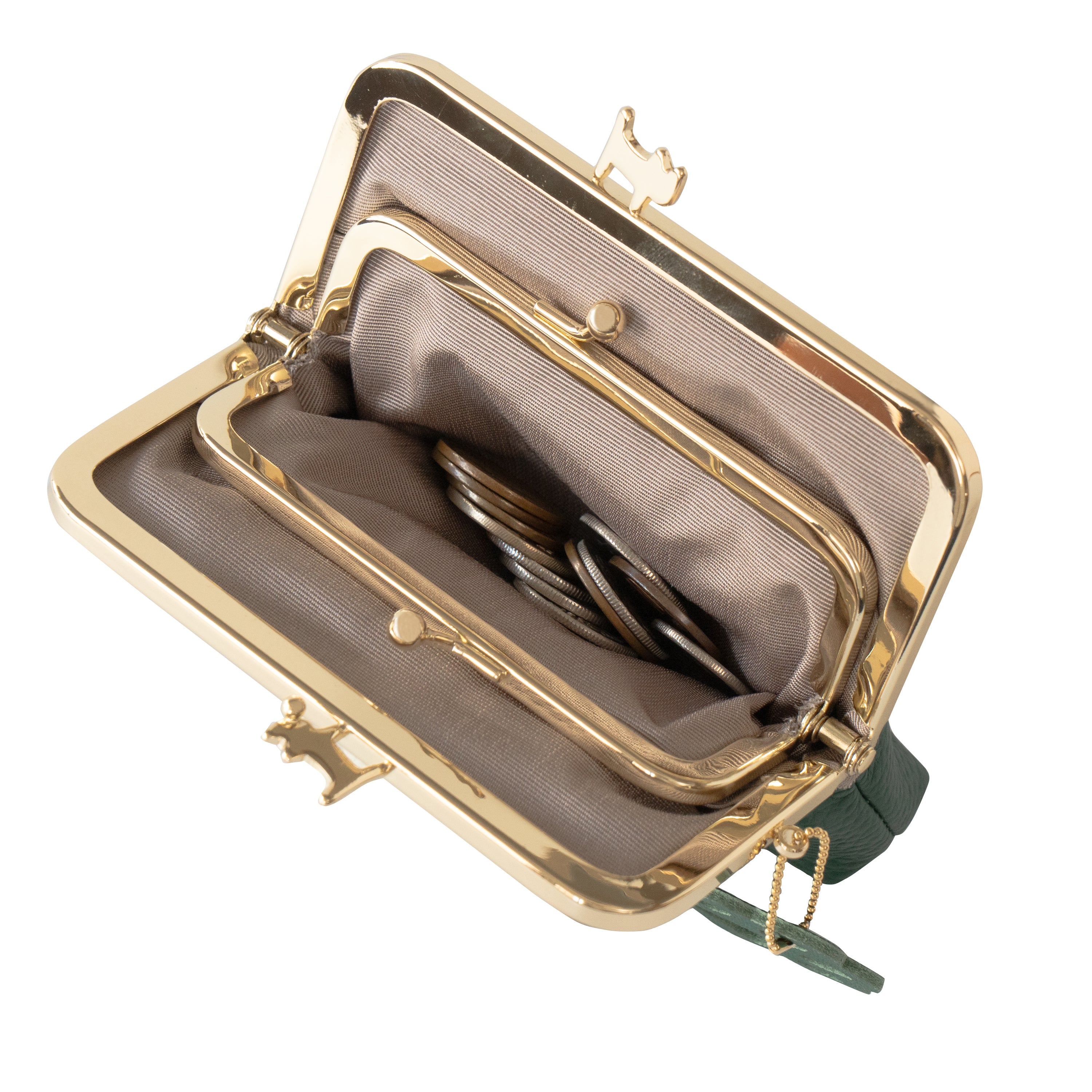 にゃまぐちウォレット　キュイール・マッシュ  / エメラルド