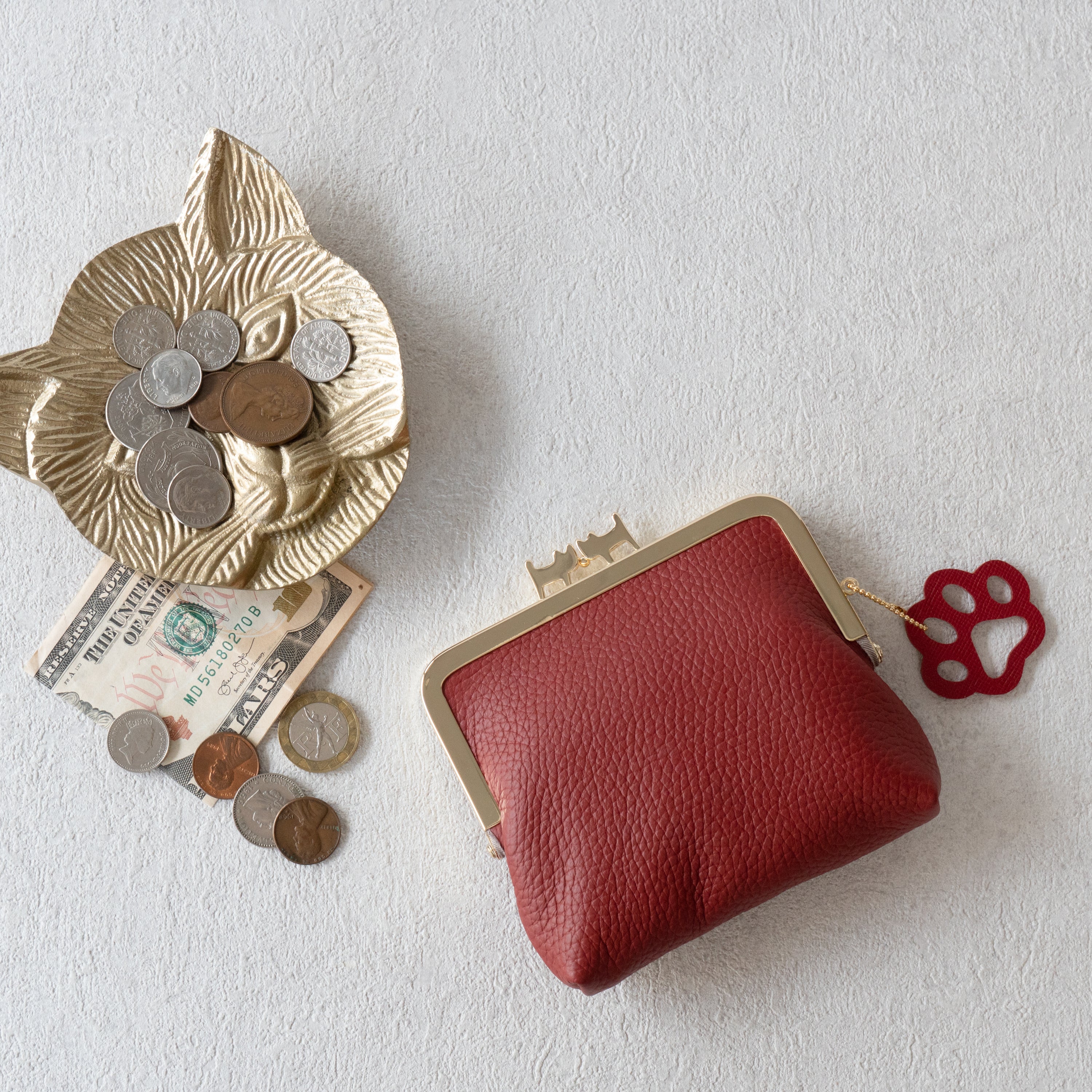 にゃまぐちウォレット　キュイール・マッシュ  / ボルドー