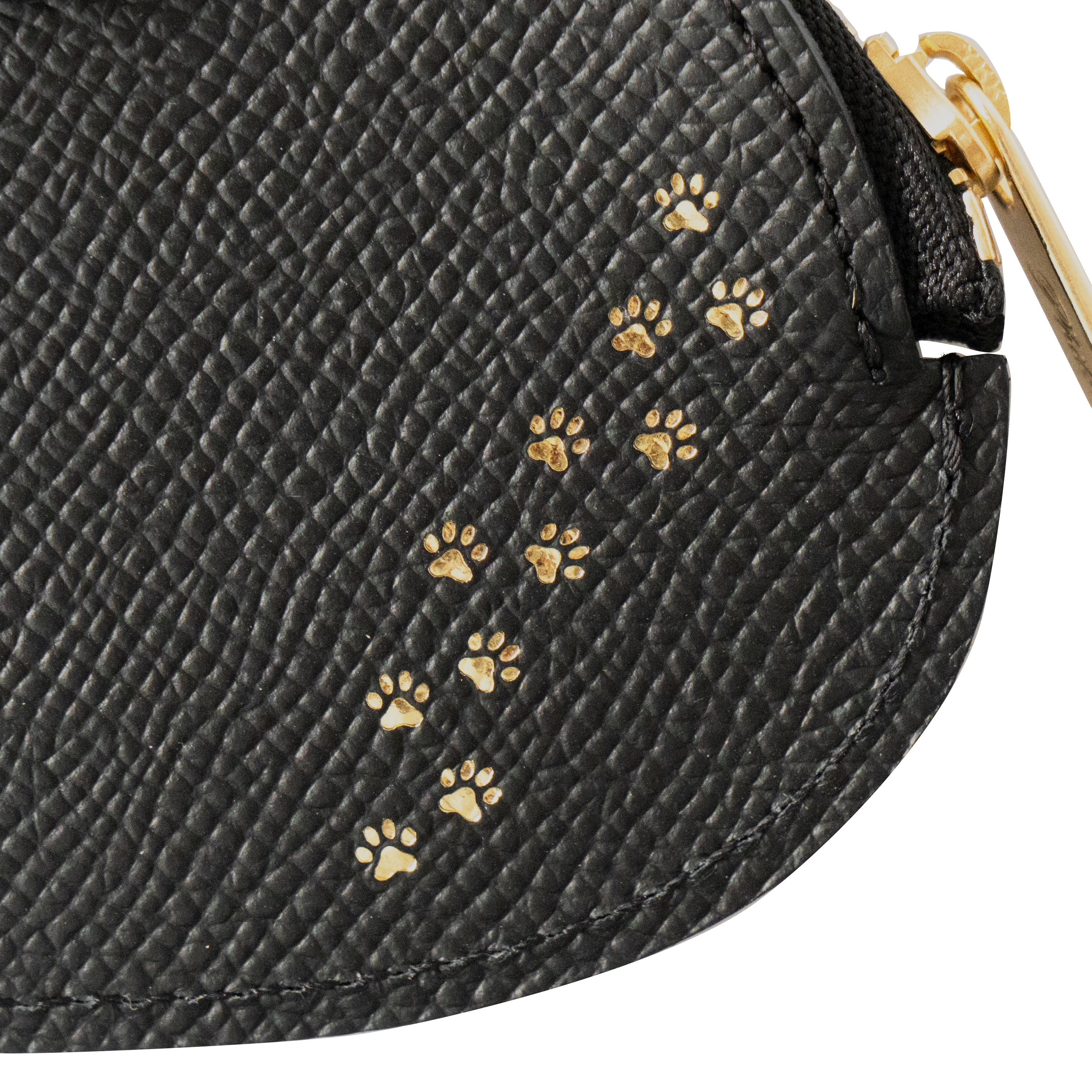 Meow Face Coin Case Cuir Minerva / Black